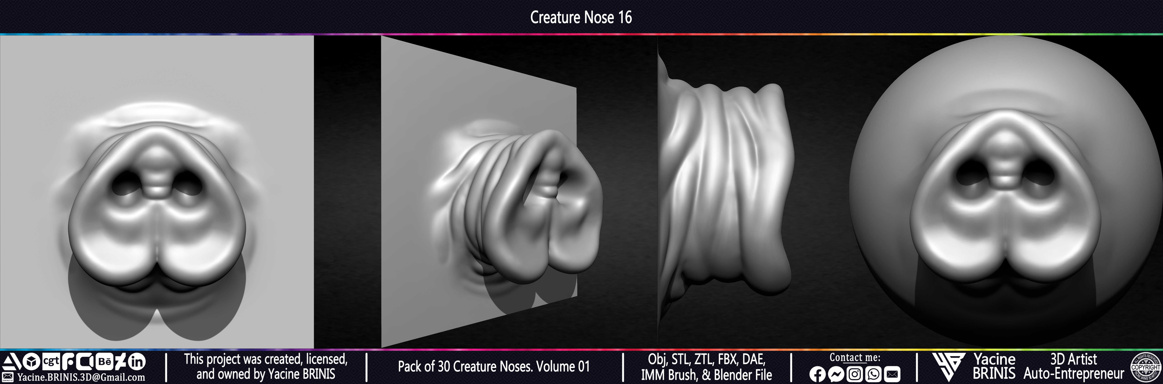 Creature Nose VDM Brush Volume 01 Sculpted by Yacine BRINIS Set 023