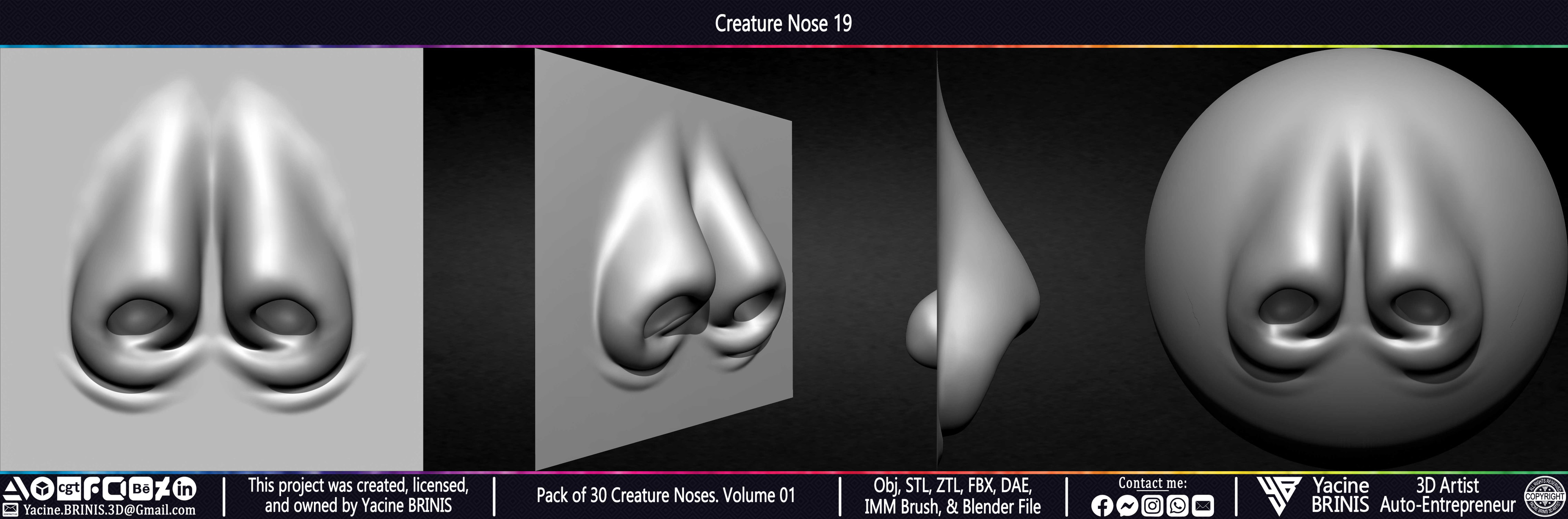 Creature Nose VDM Brush Volume 01 Sculpted by Yacine BRINIS Set 026