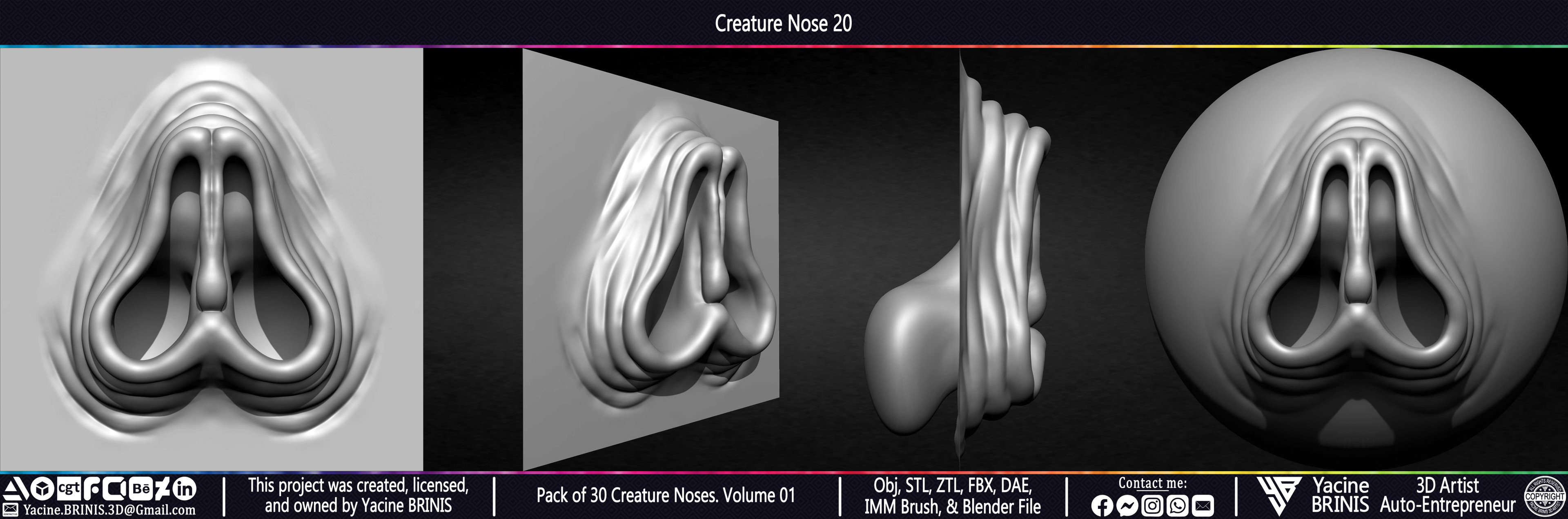 Creature Nose VDM Brush Volume 01 Sculpted by Yacine BRINIS Set 027