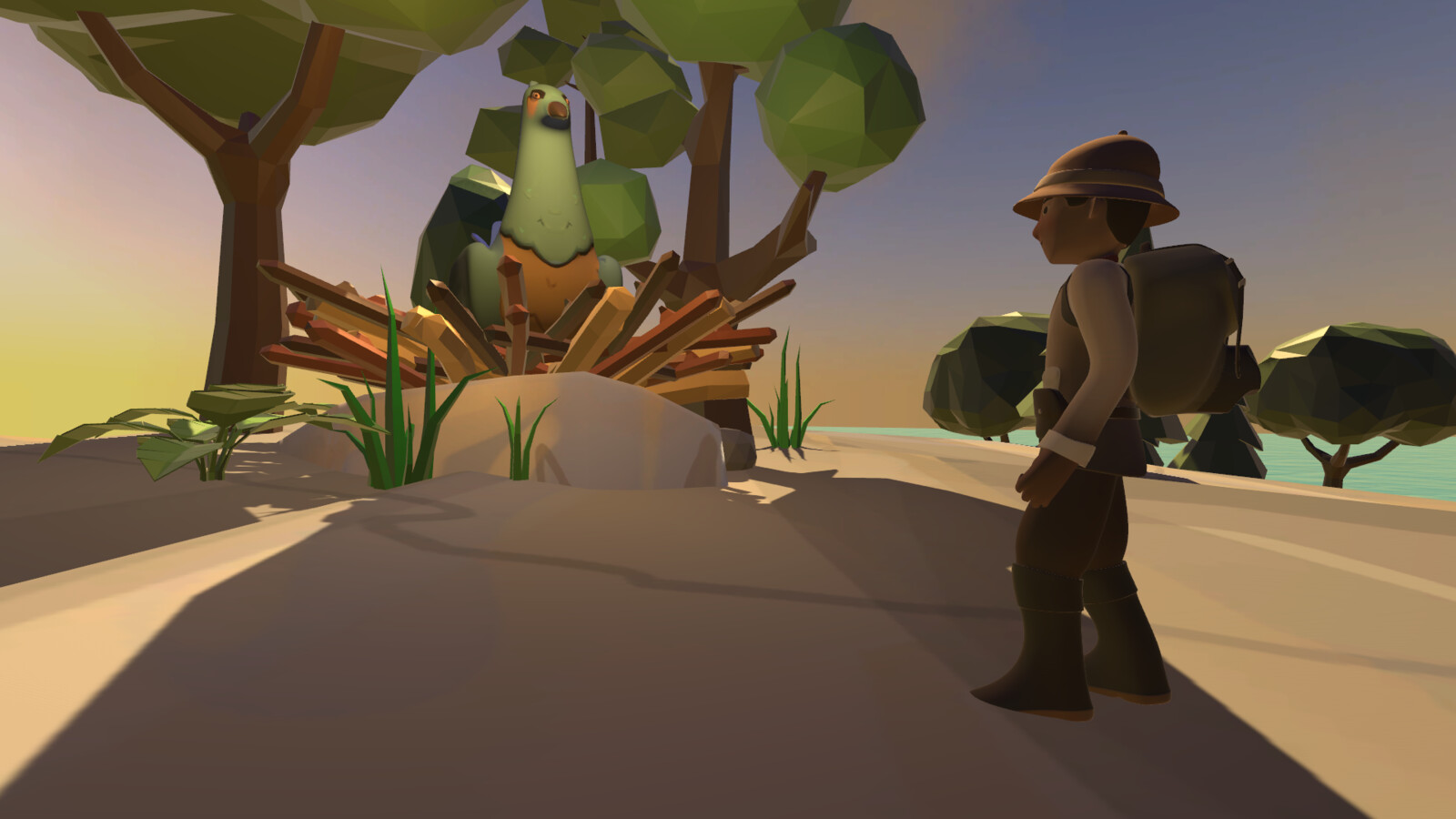 View of player and Momma Bird