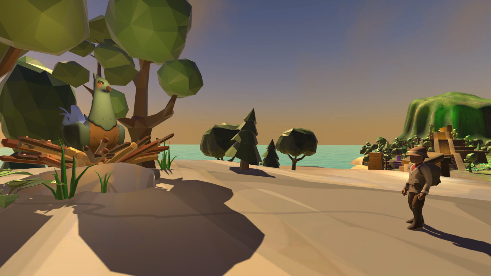 View of Player and Momma Bird