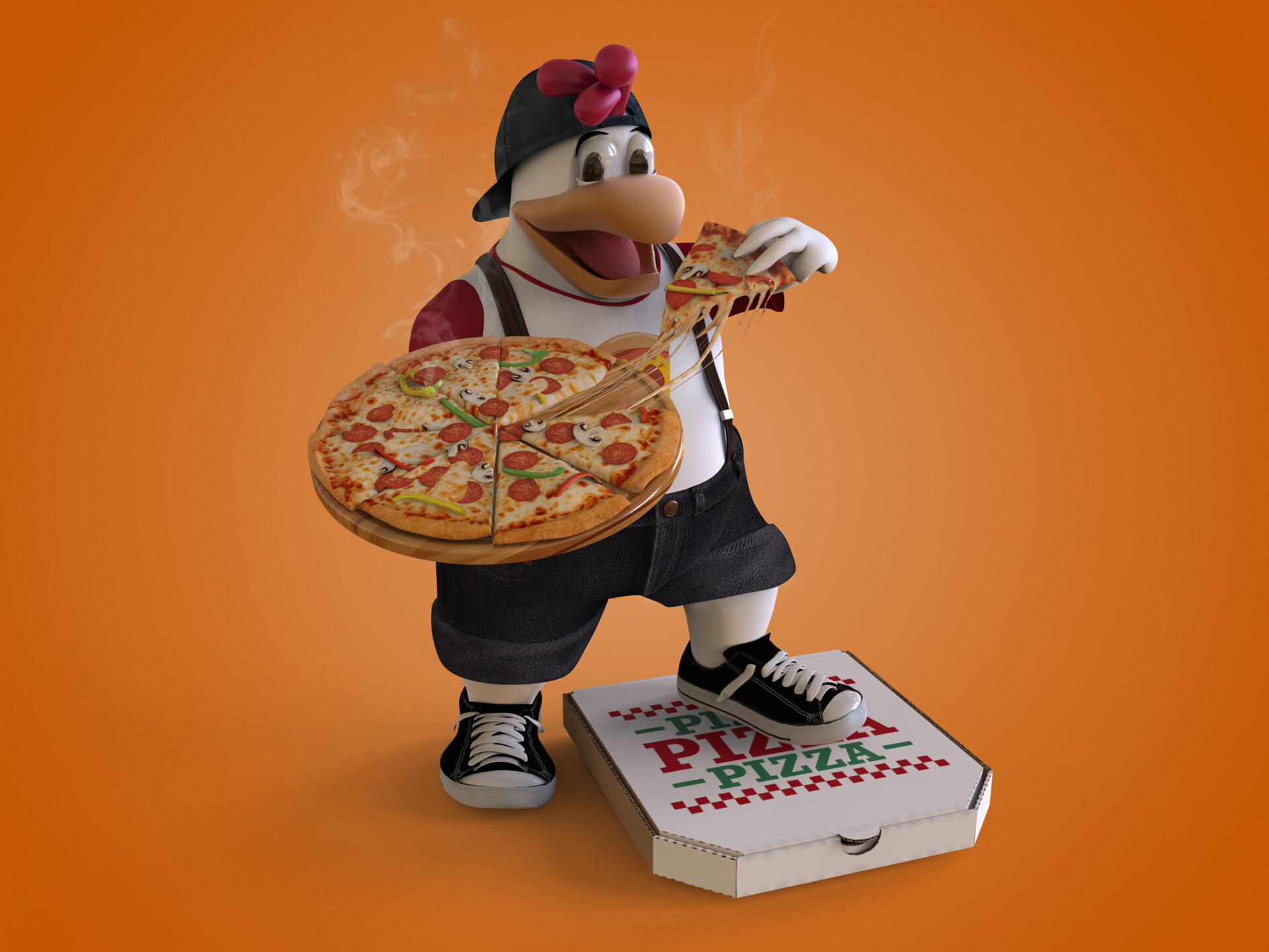 Pollos n Pizza Character