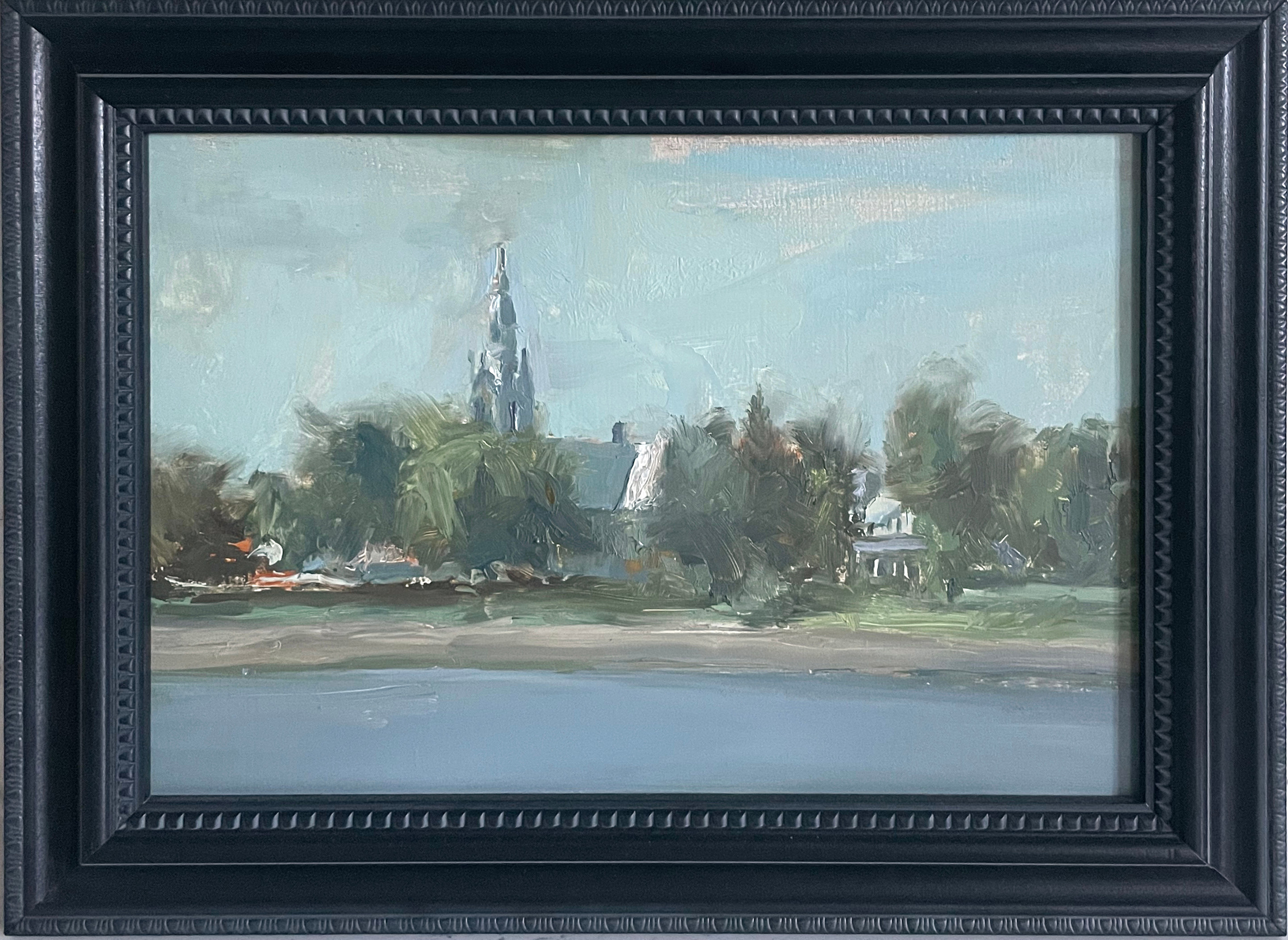 Sur le bord du Richelieu, oil on board, 18x10.