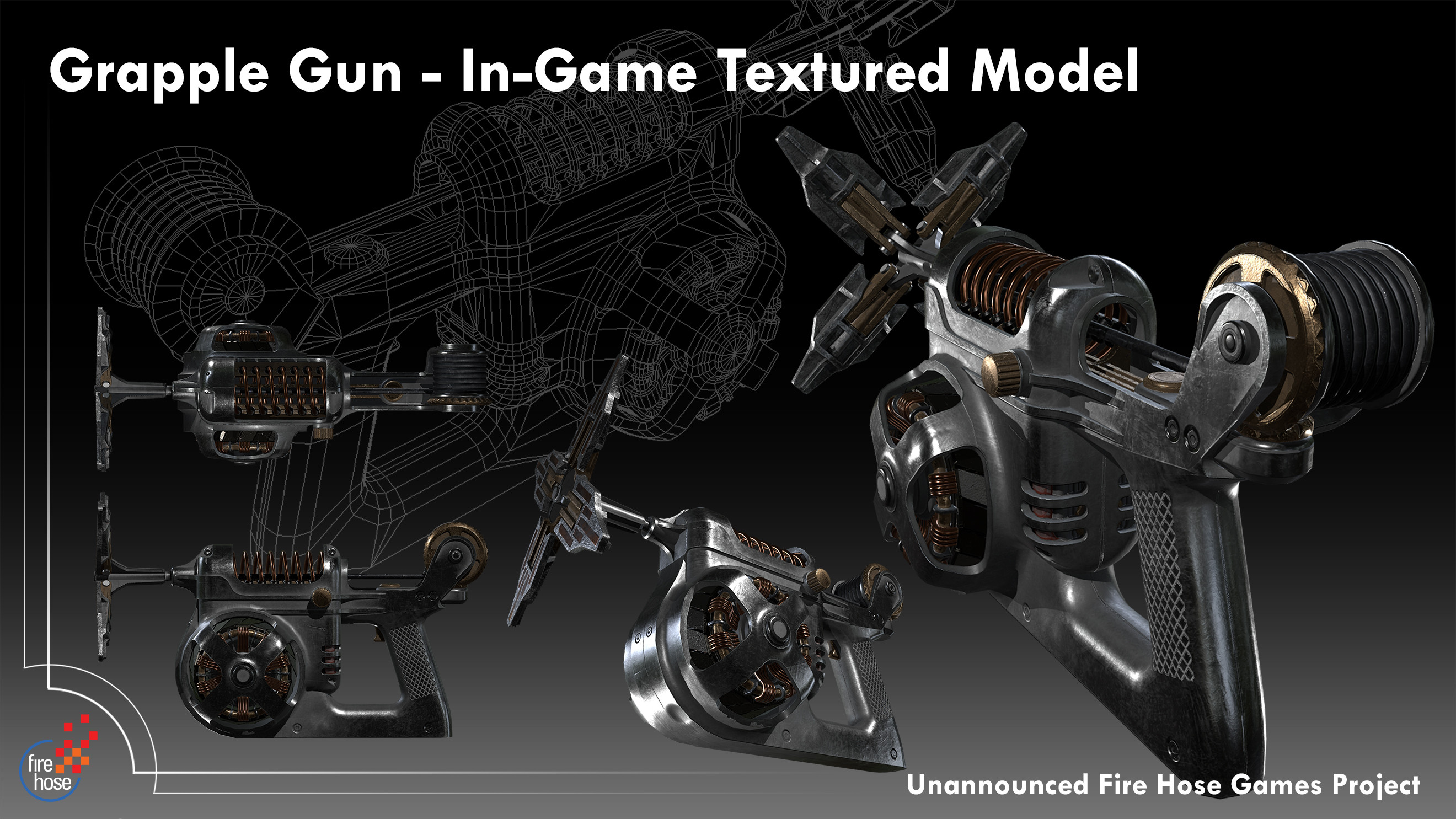 The final textured model, rendered in Marmoset. 23K tris with 4k textures and maps.