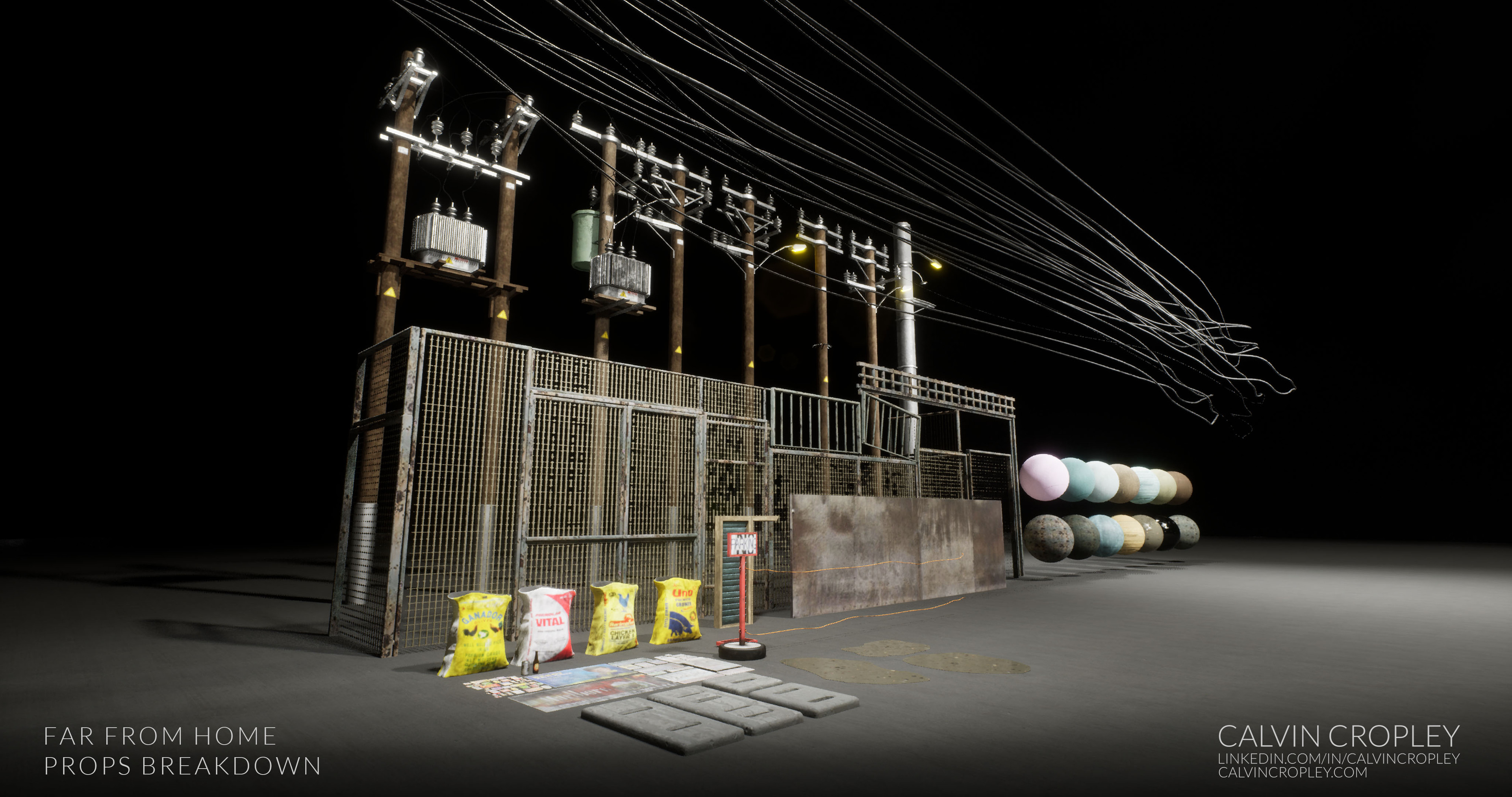 Overall shot of all the assets layout.