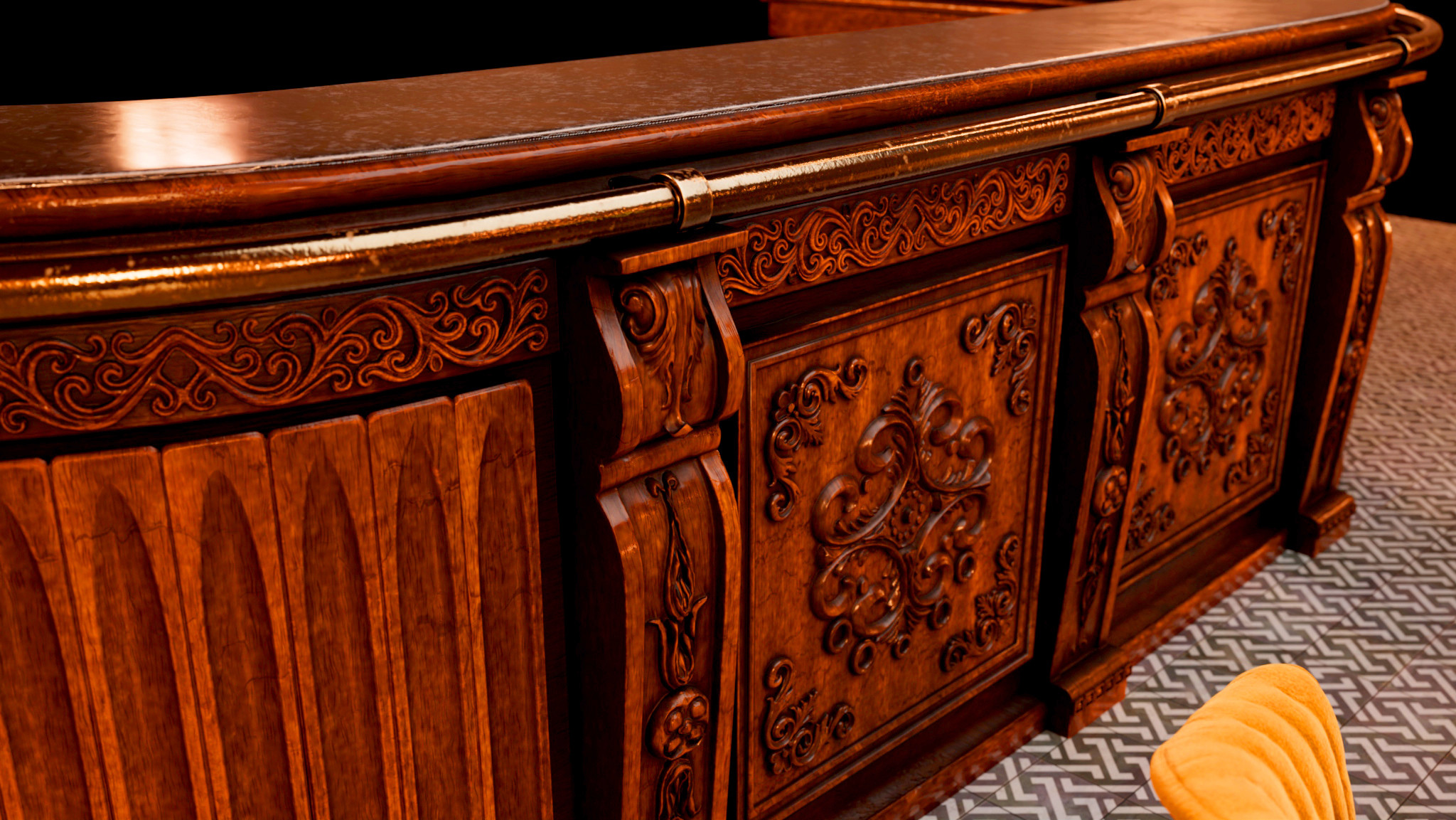 Cafe bar rendered in Arnold for Maya