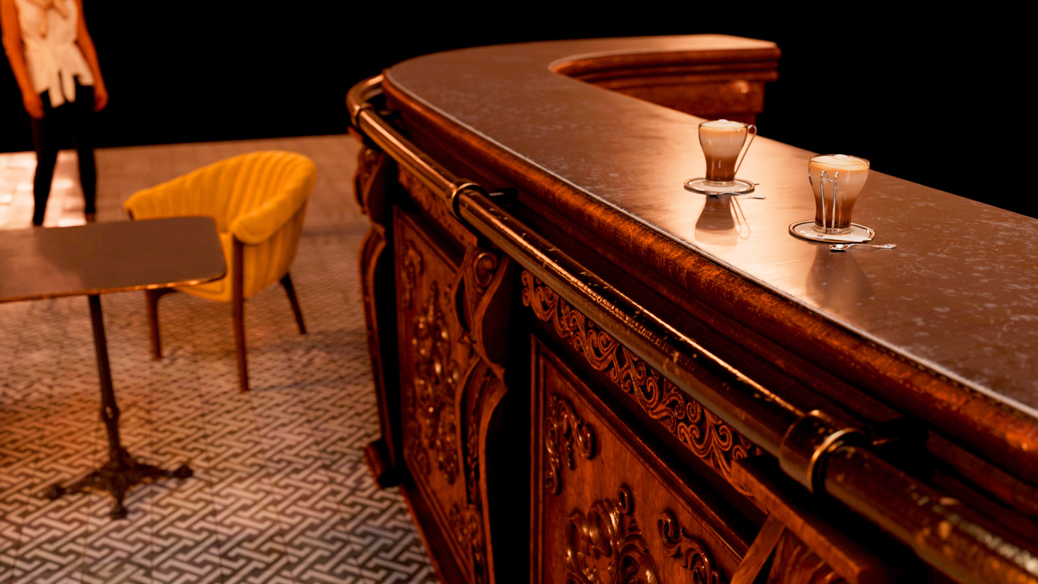 Cafe bar rendered in Arnold for Maya