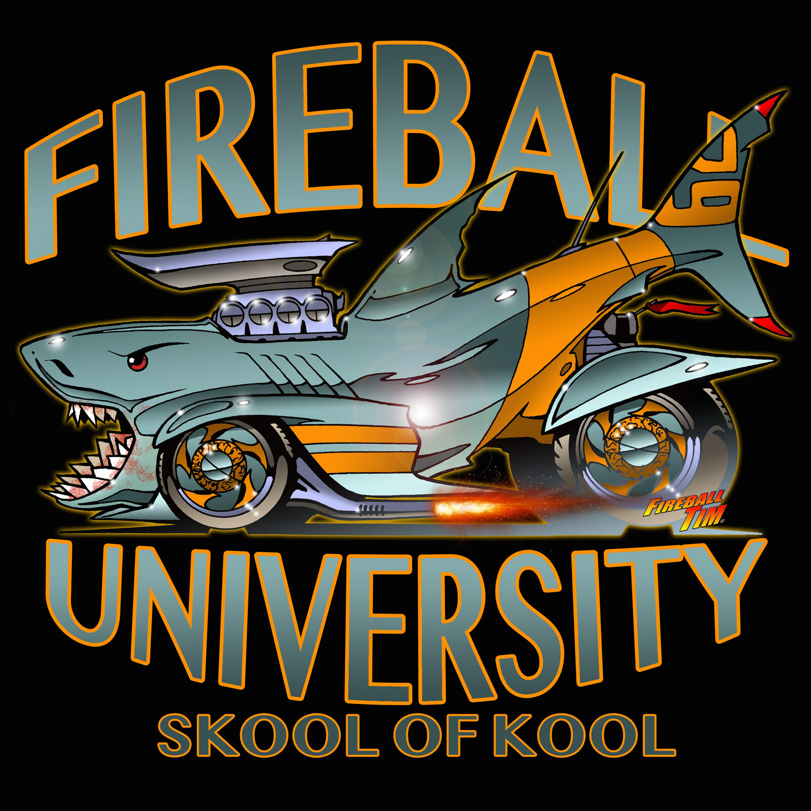 FIREBALL UNIVERSITY Skool of Cool Emblem by Fireball Tim