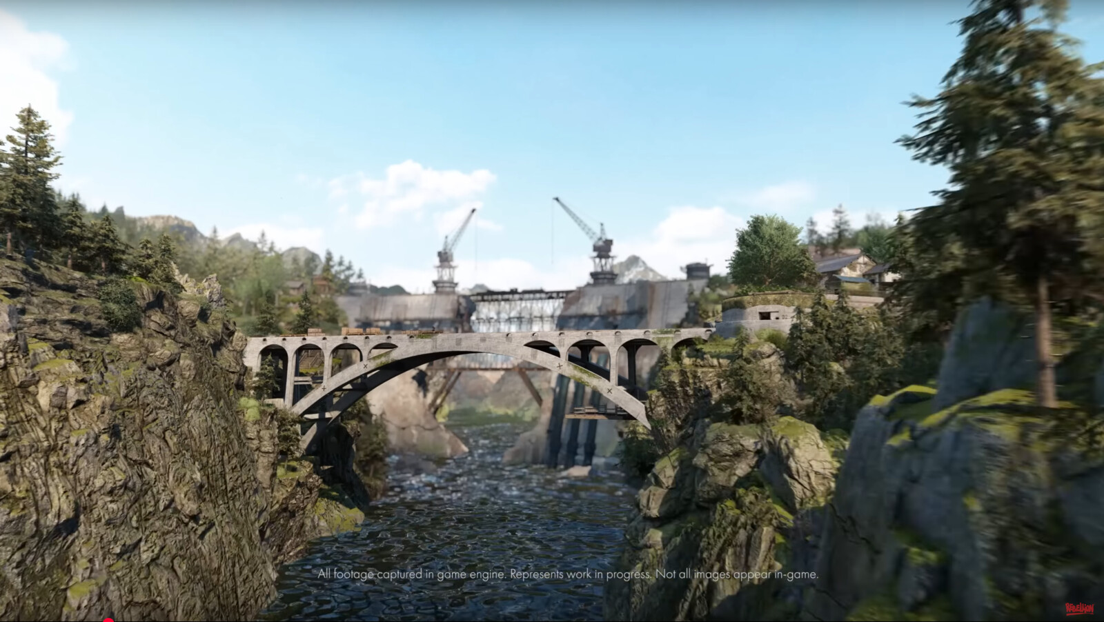 I worked on the ruined dam environment.