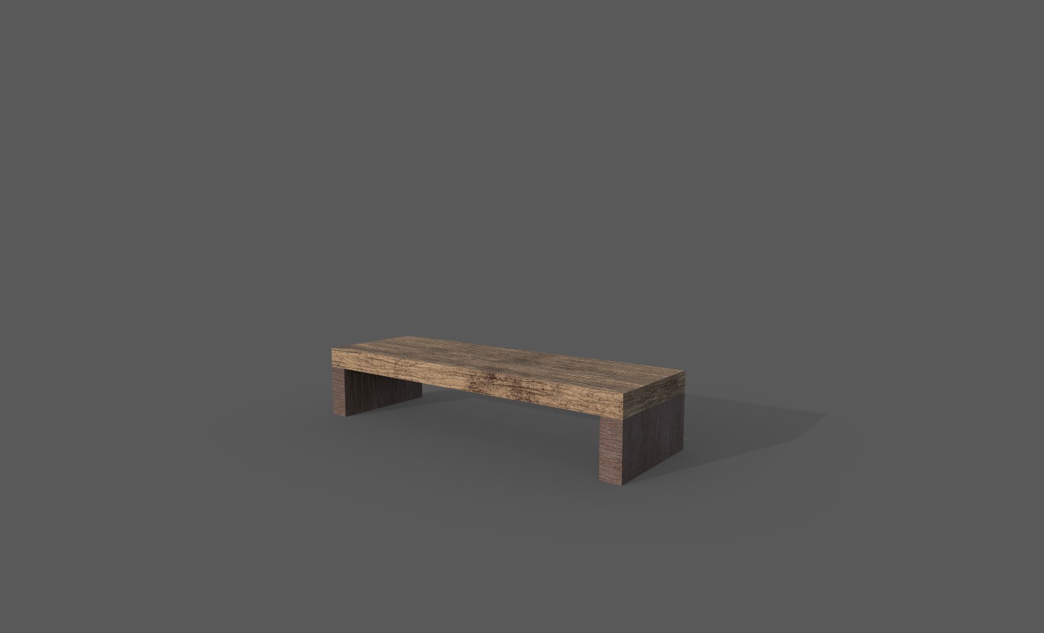 Bench modeled in Maya and textured and rendered in substance painter