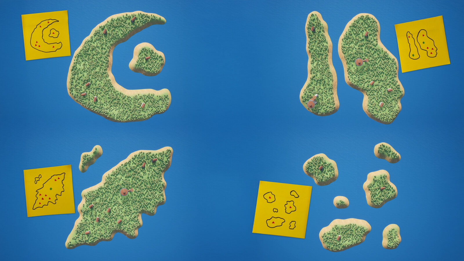 Tool output showcase with different inputs, and operation on various landscape shapes.