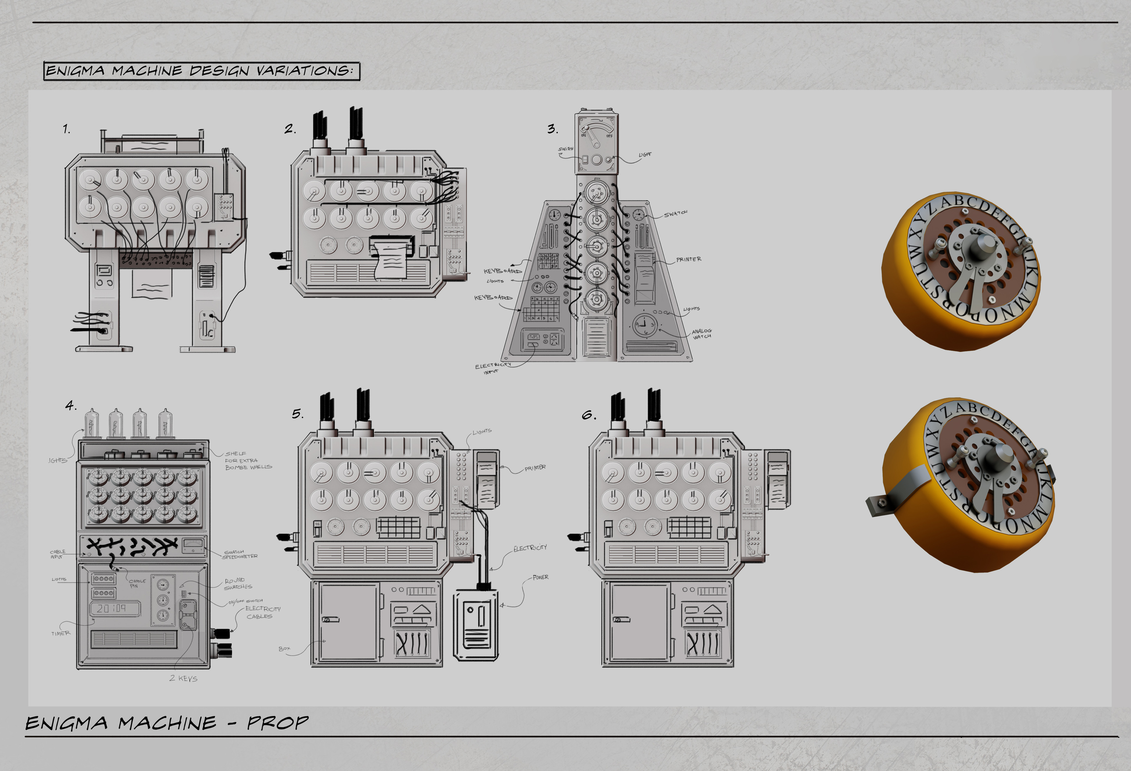 Enigma machine sketches