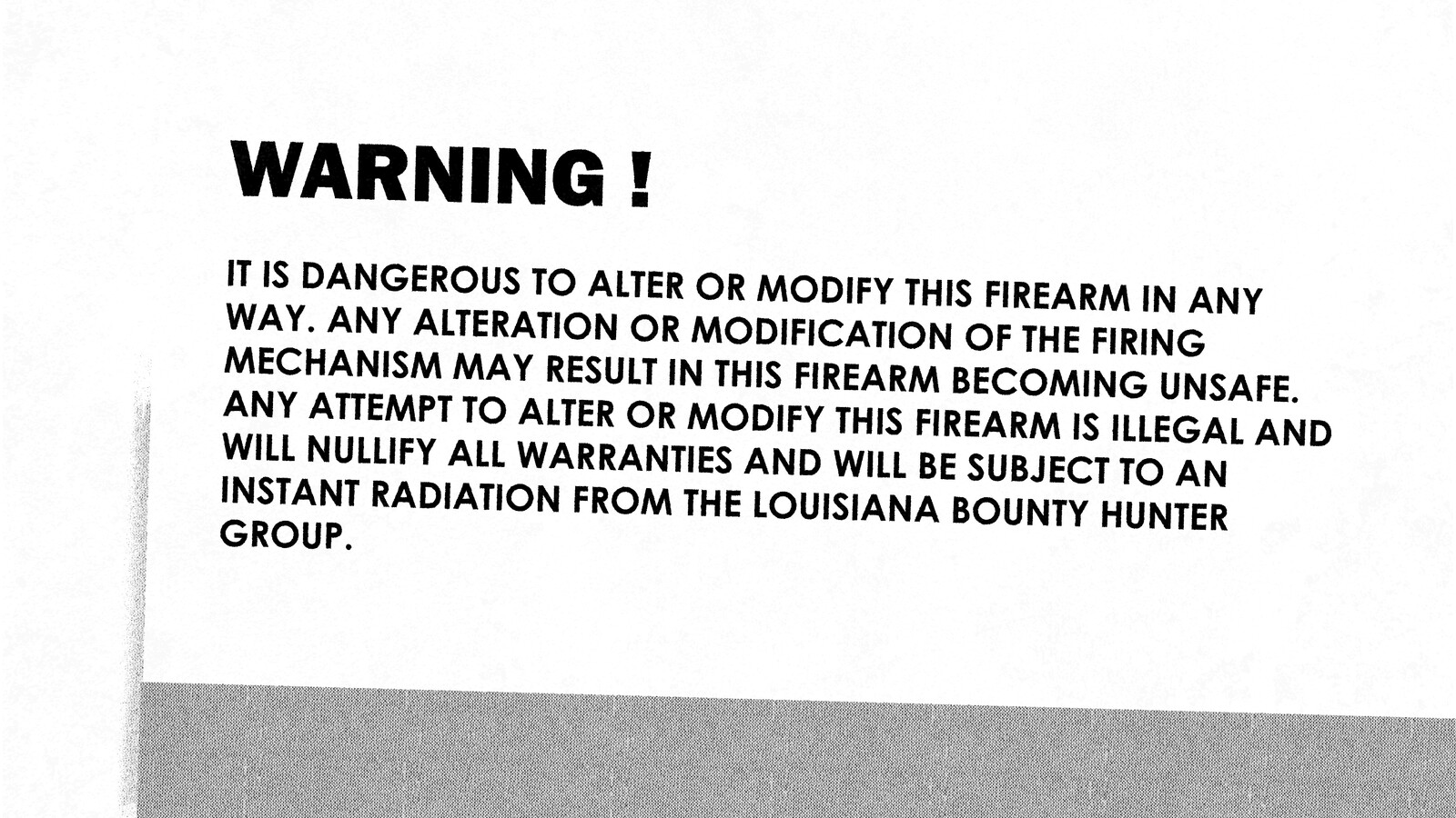  - WARNING -