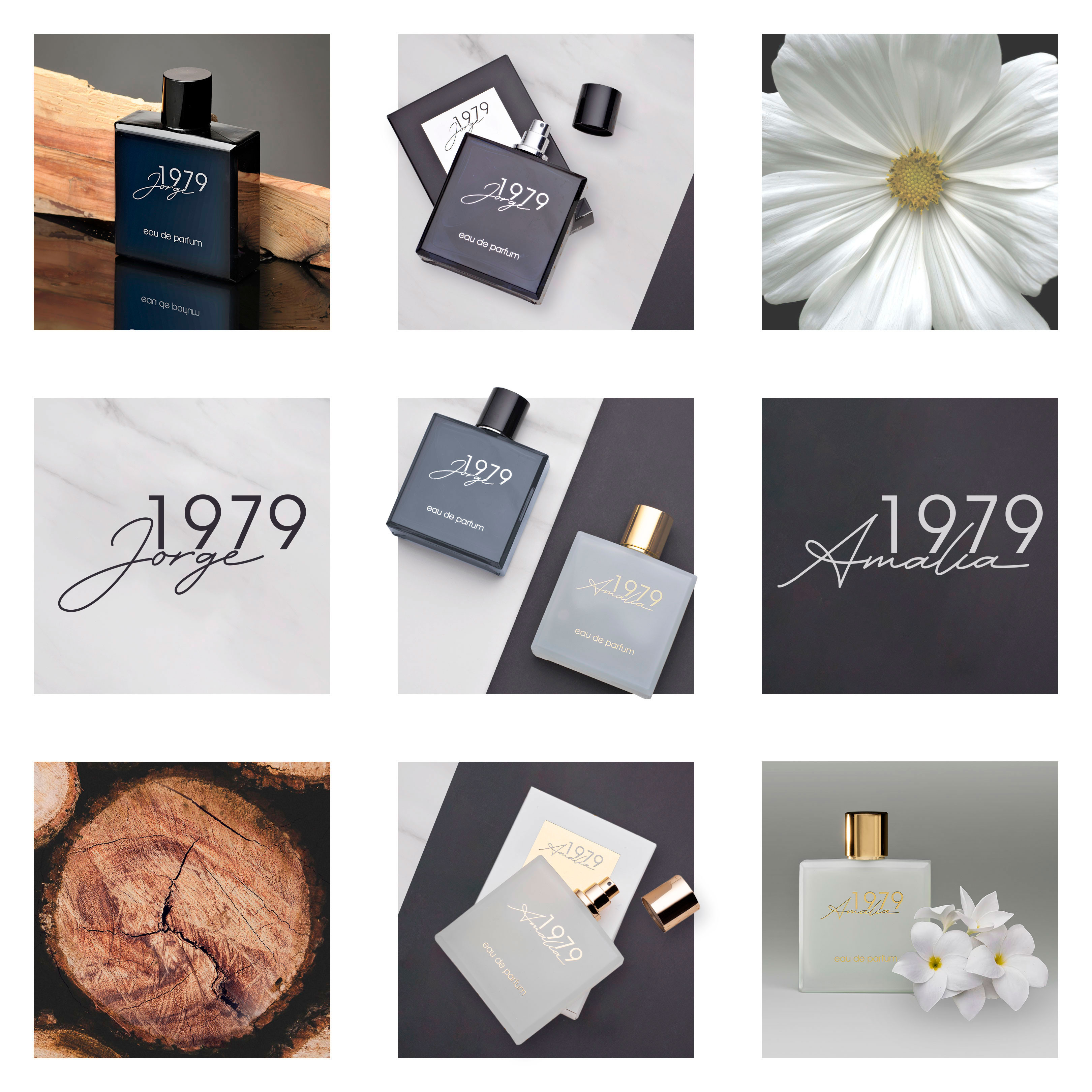 9-post campaign for Nirvel Beauty Group 1979 Jorge and 1979 Amalia perfumes