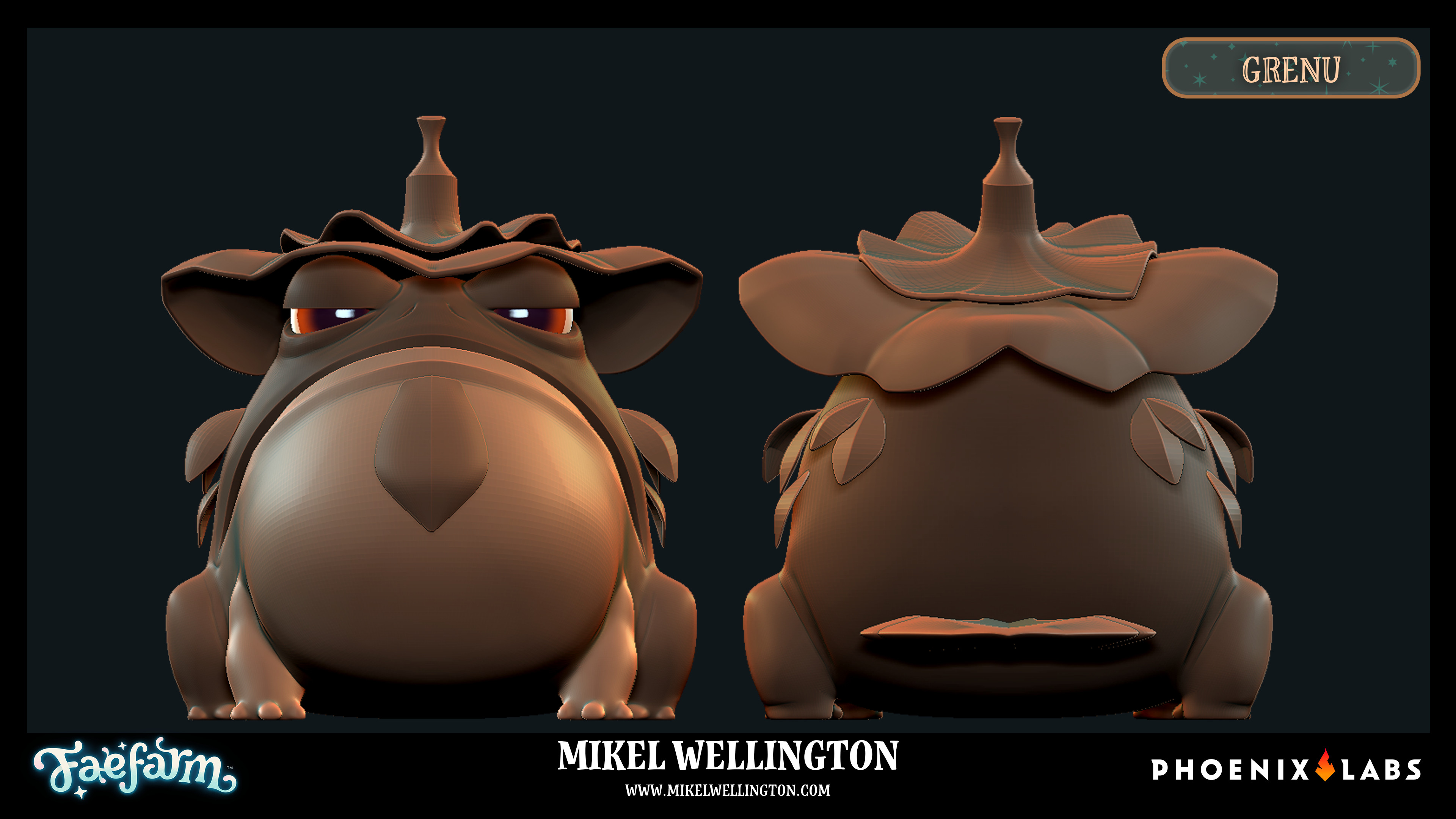 The main NPC of Fae Farm : Coasts of Croakia! This is Grenu! 

Sculpt - Mikel Wellington