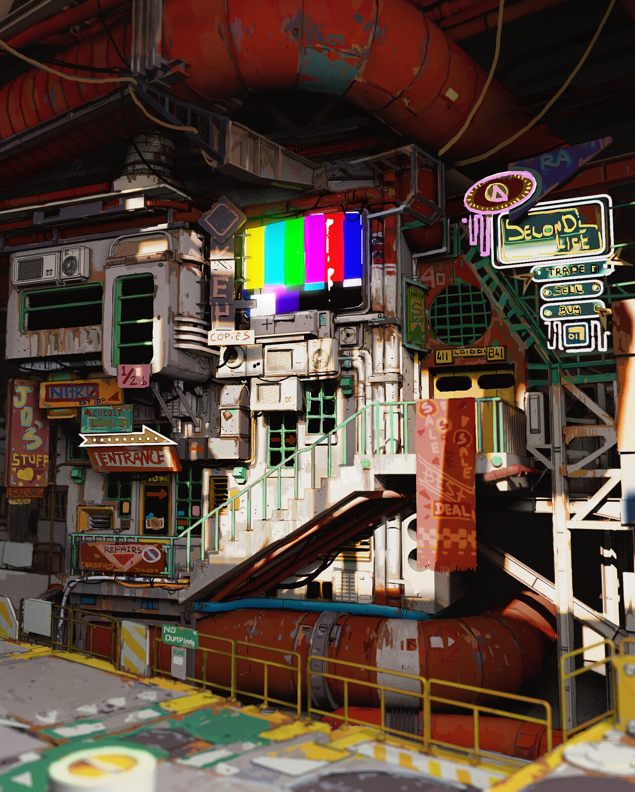 Stores in the visual target