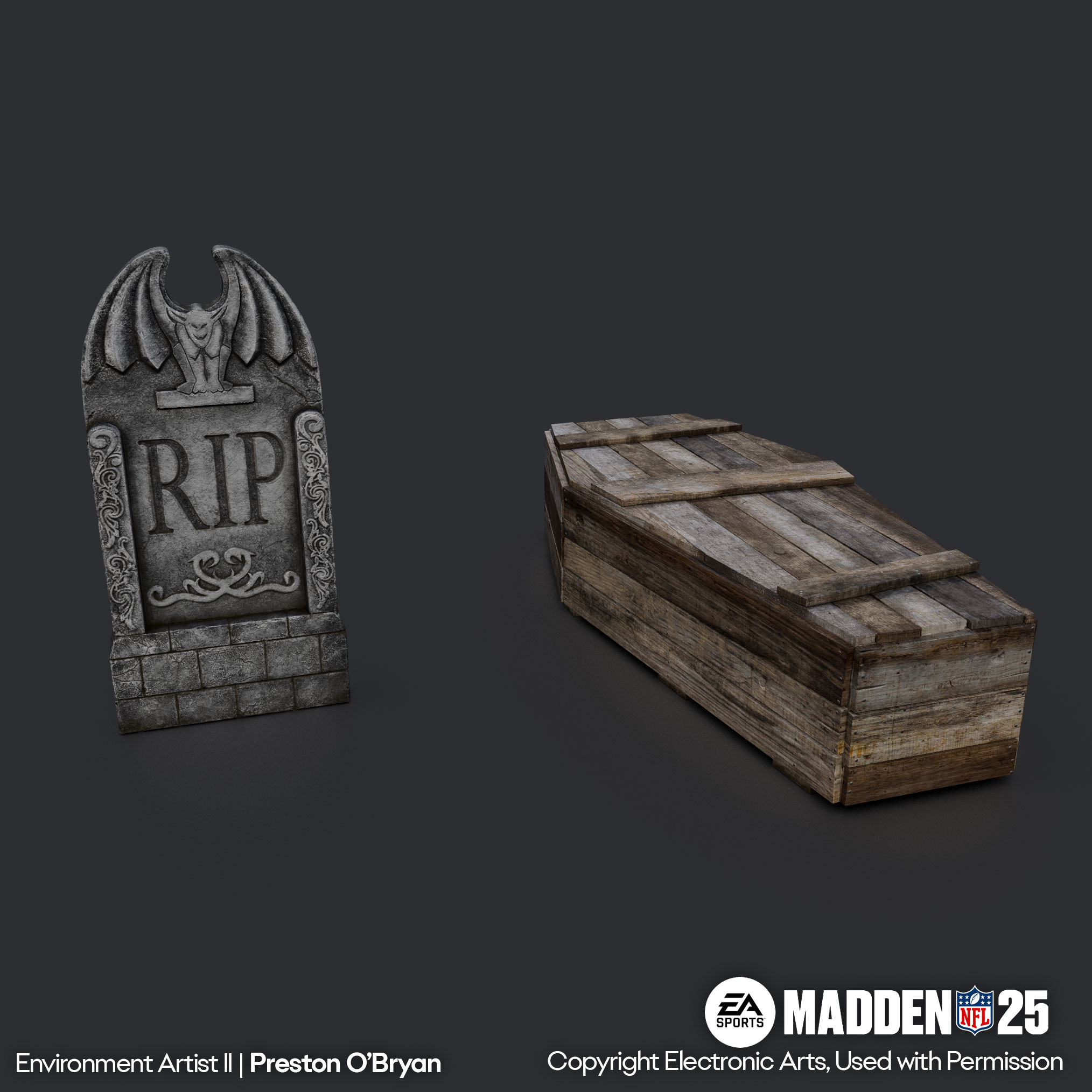 Led the OS engagement to develop these tombstone and coffin assets for our Halloween event with assistance from Carolina Damián. 