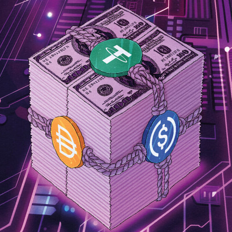 "Stablecoins" Trading Card Illustration by Erki Schotter