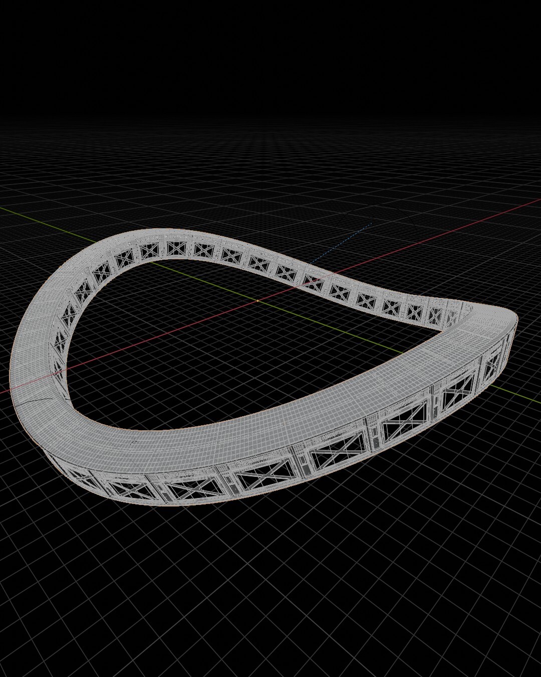 The layout is a block of the corridor in an array on follow a deformed curve