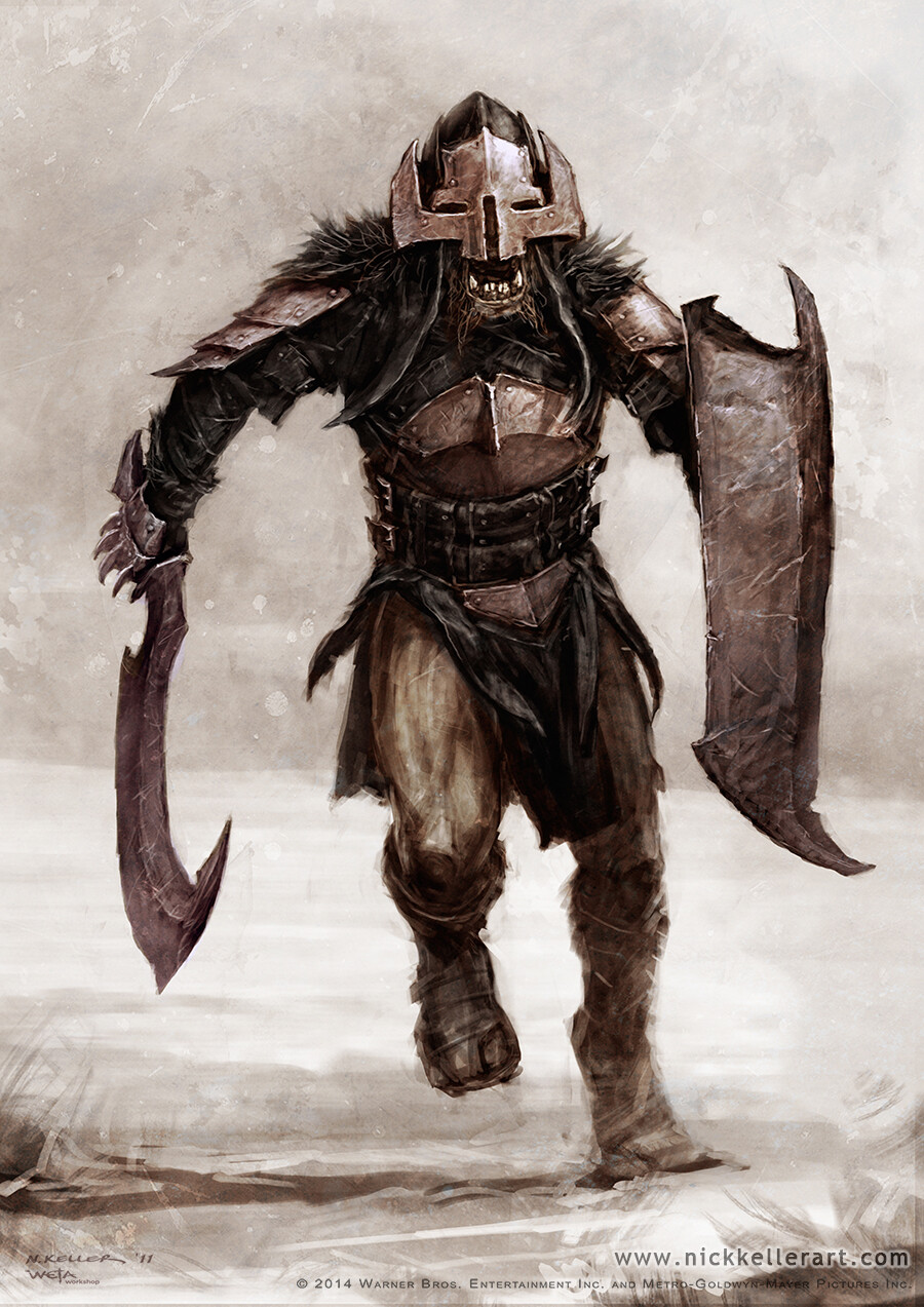 Originally designed as Gundabad orcs, these evolved into what would become the orc legion of Dol Guldur.