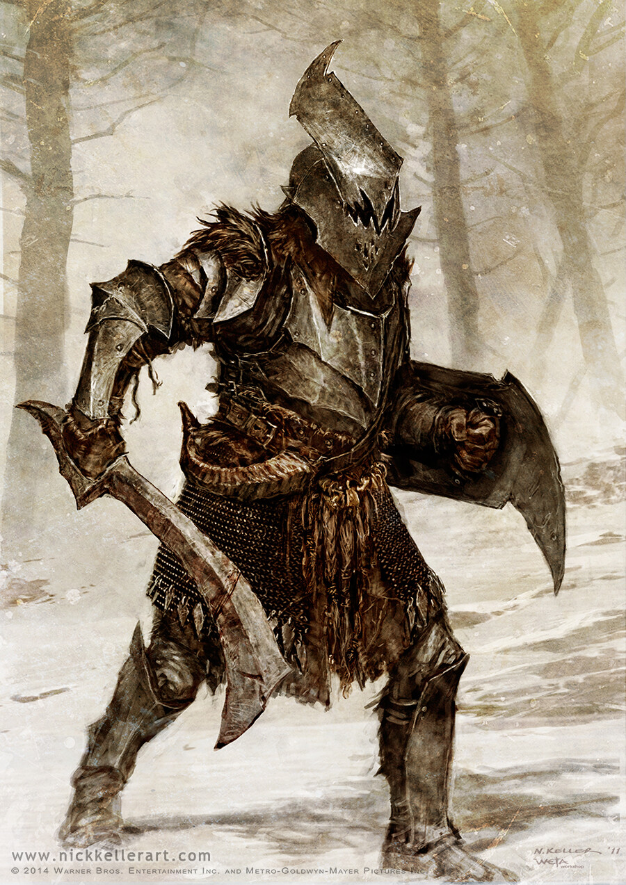 Originally designed as Gundabad orcs, these evolved into what would become the orc legion of Dol Guldur.