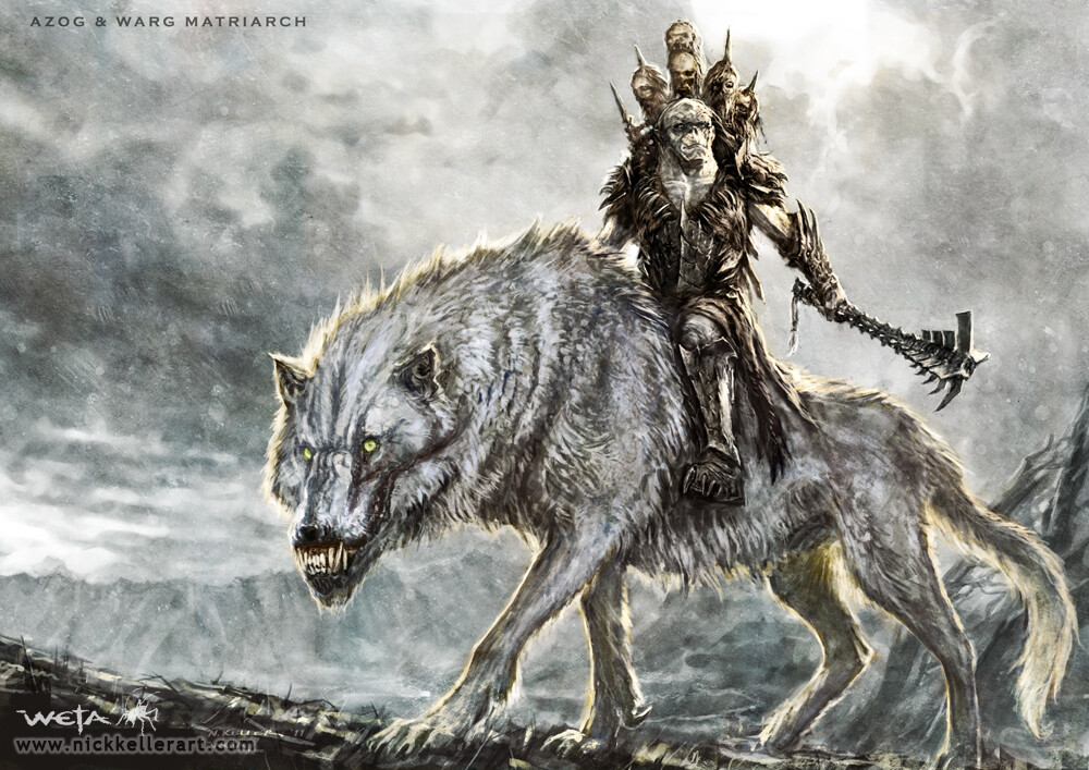 Very early warg matriarch design as Azog's trusty mount.