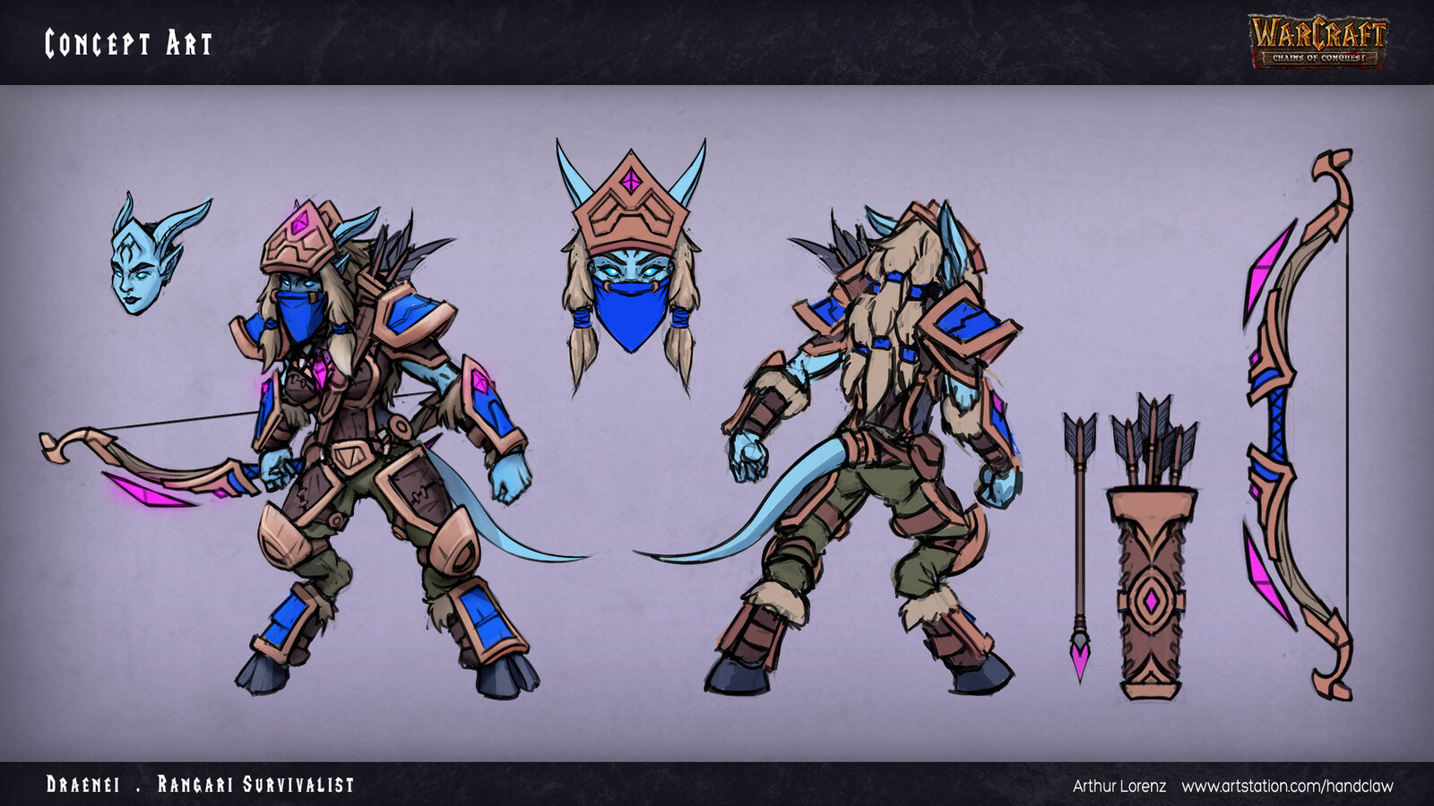 Concept Art - "Rangari Stalker" - Design for the melee unit of the Rangari mini faction in the Chains of Conquest campaign. 