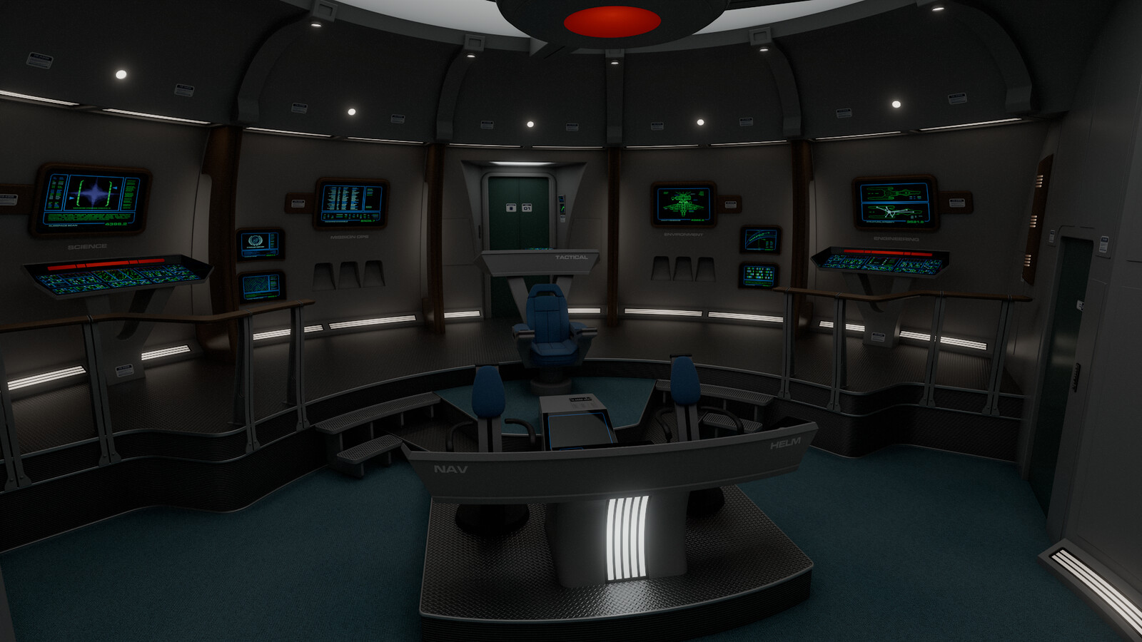 The bridge under red alert