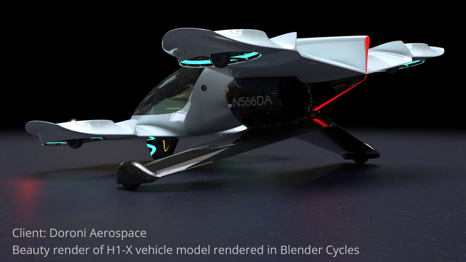 Beauty render of H1-X vehicle model rendered in Blender Cycles