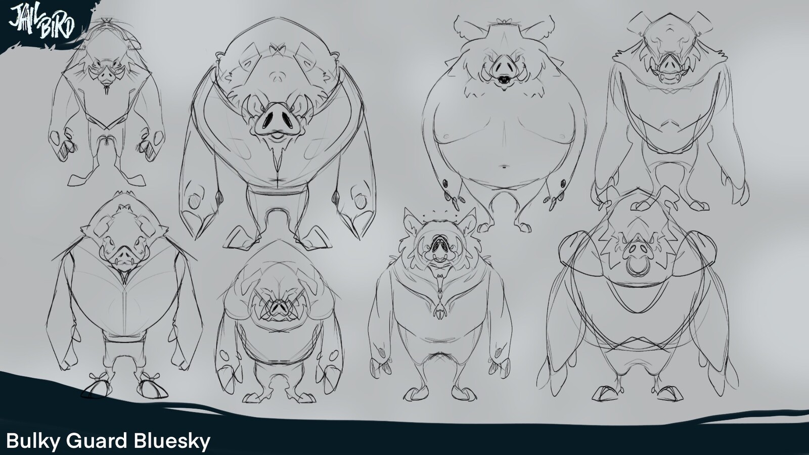 After the senior art director had seen my designs I was told to focus on bulkier shapes for the stronger guard variant - and the other guard would be small and quick.