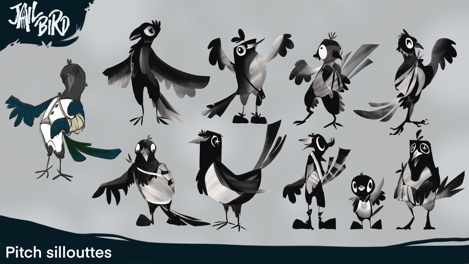 Before we assigned roles to tasks, we had to create a pitch for our game ideas. For the PowerPoint slides I created silhouette art to boost interest for the games concept.