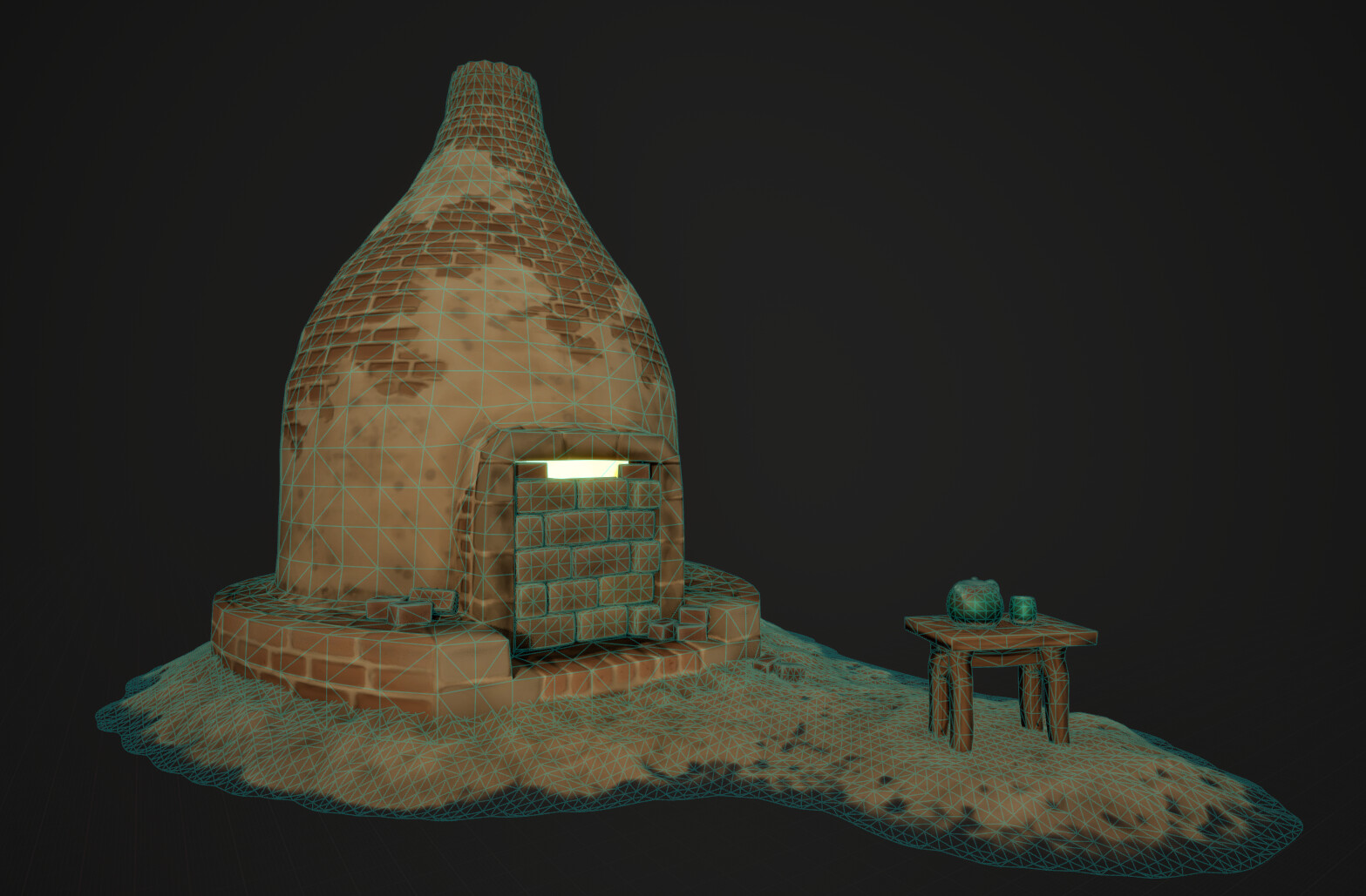 I used manual LODs for this project. The larger form has 3 LODs while the smaller ones have 2. Here you can see them at their lowest poly setting. 