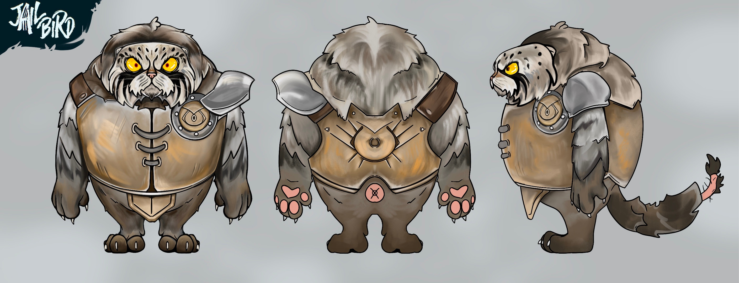 Turnround for Pallas Cat Enemy - ready for 3D artist.