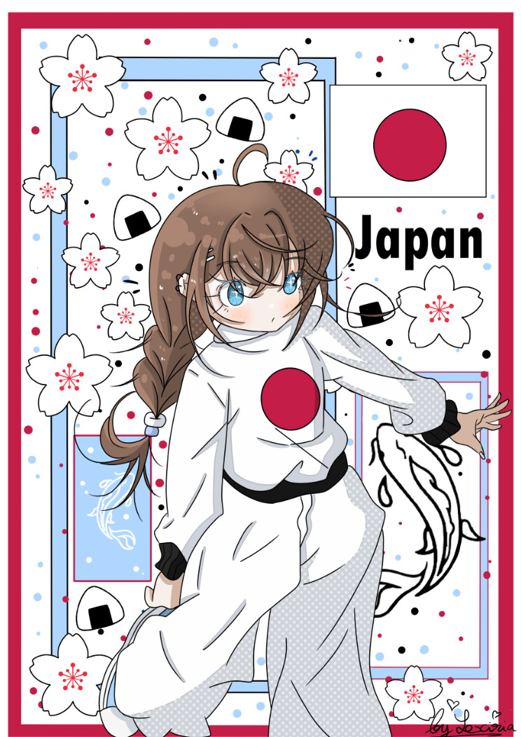 illustration fille japonaise sakura manga