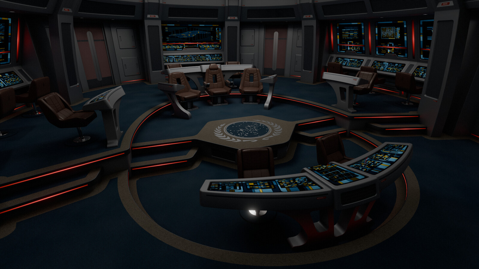 The bridge under red alert