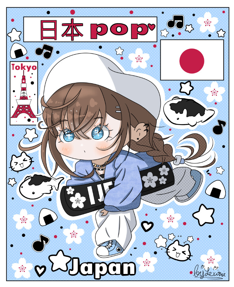  illustration fille japonaise version chibi