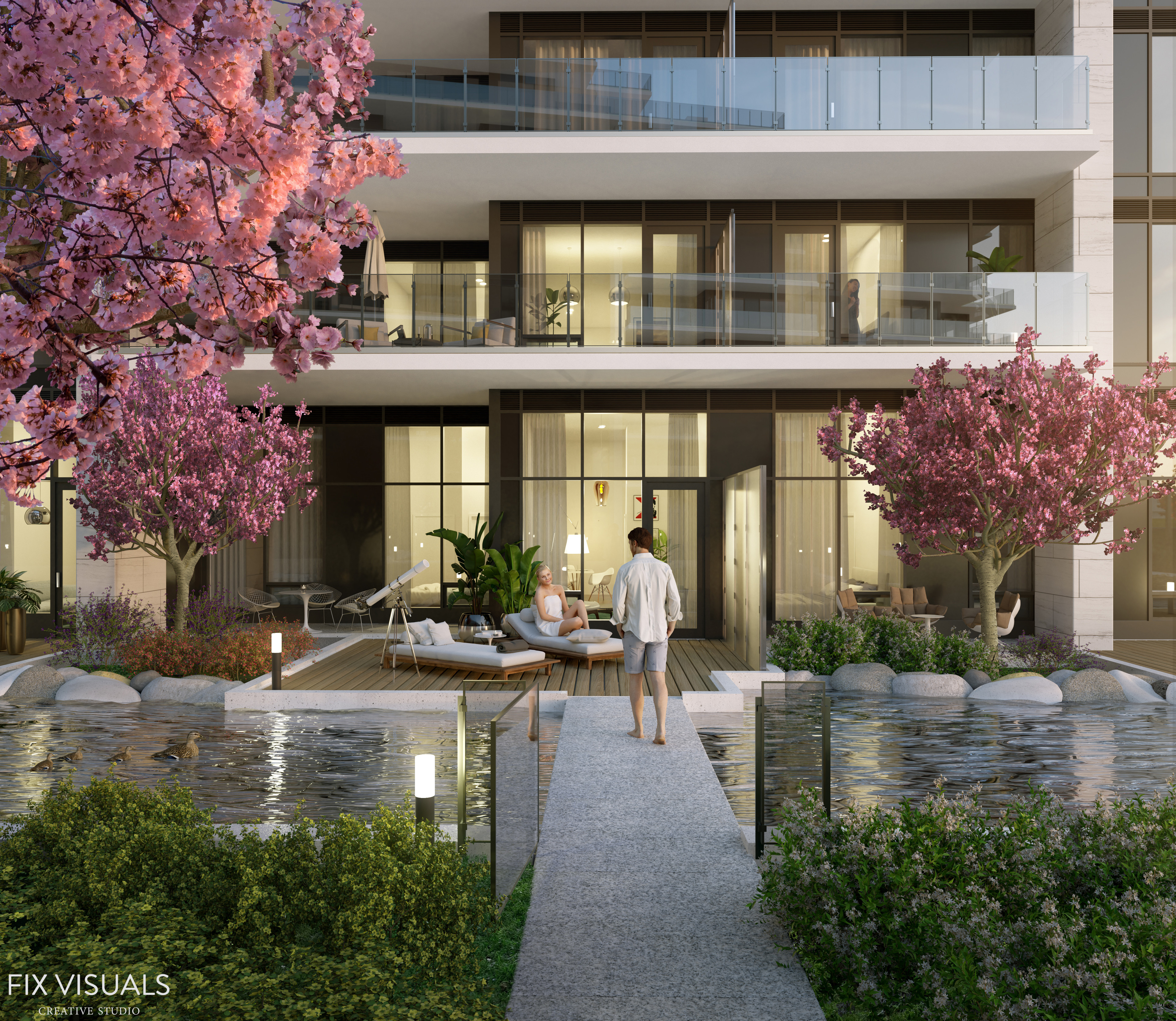 Exterior courtyard garden