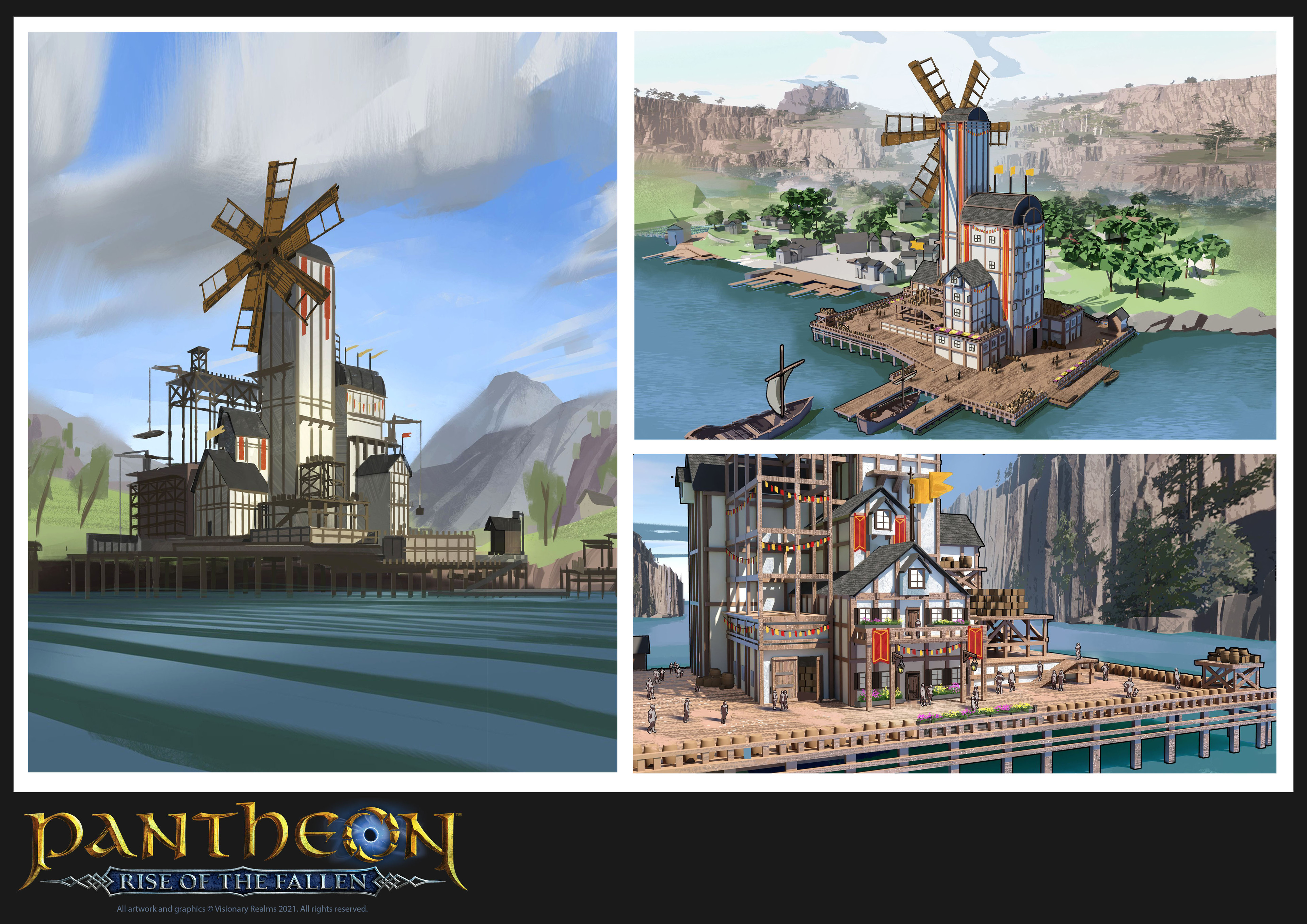 A massive windmill is the center of industry in Avalia.