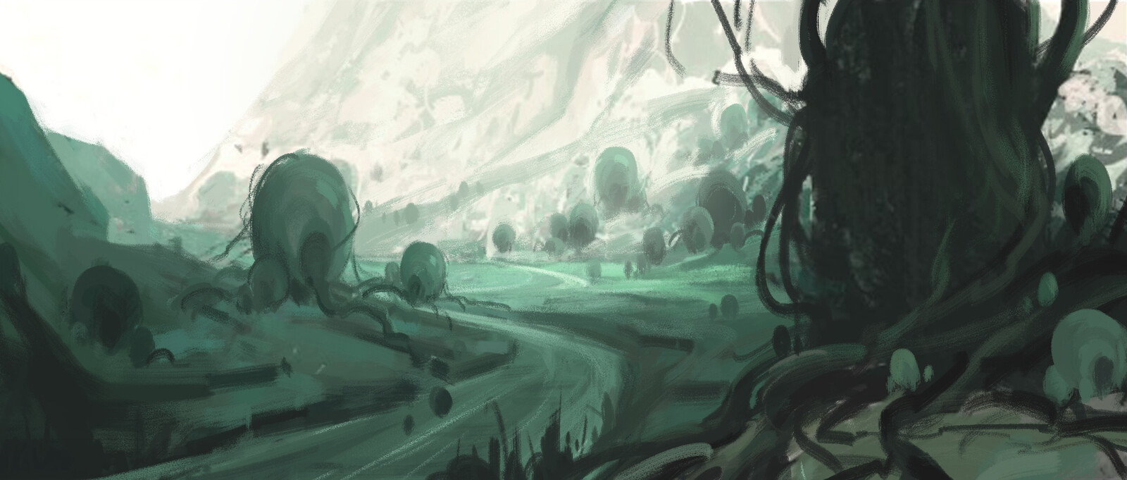 Little sketch of a bio-fantasy environment