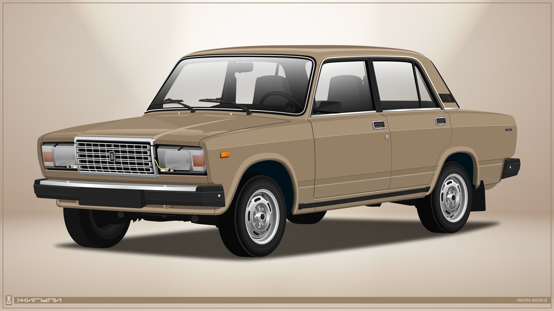 ArtStation - VAZ 2107 Zhiguli Lada Nova Dimensional drawing.