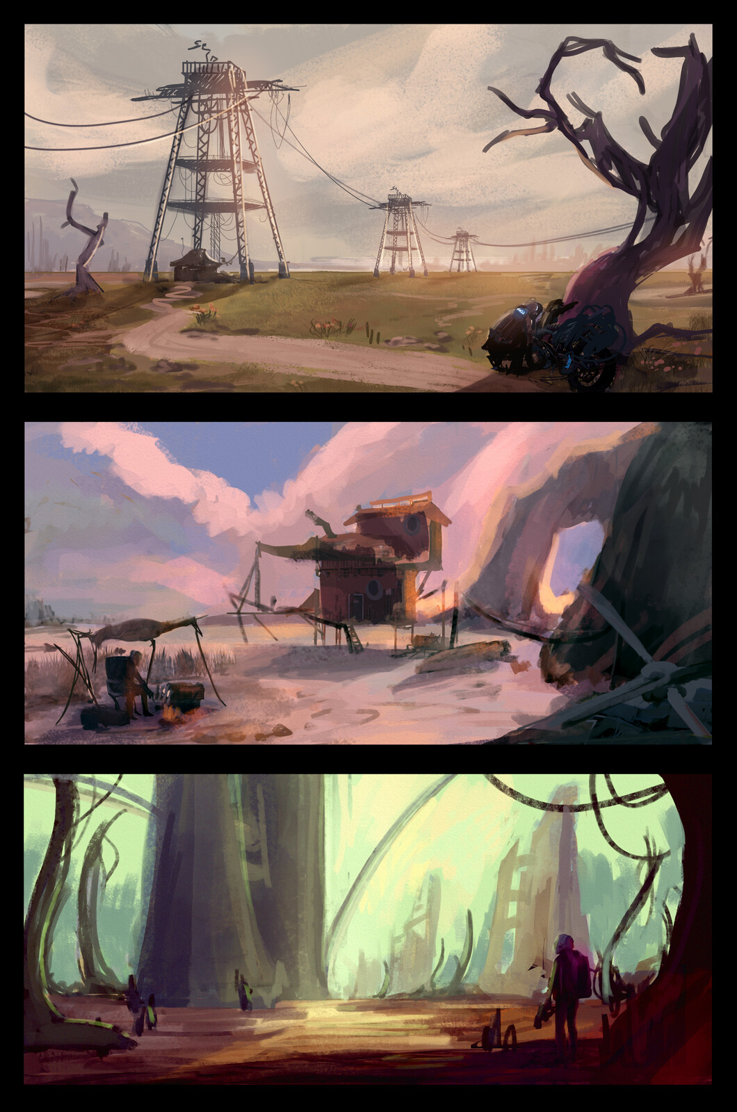 new sketches changing the composition and enhancing the story of each EvD scene. Going to further work on these