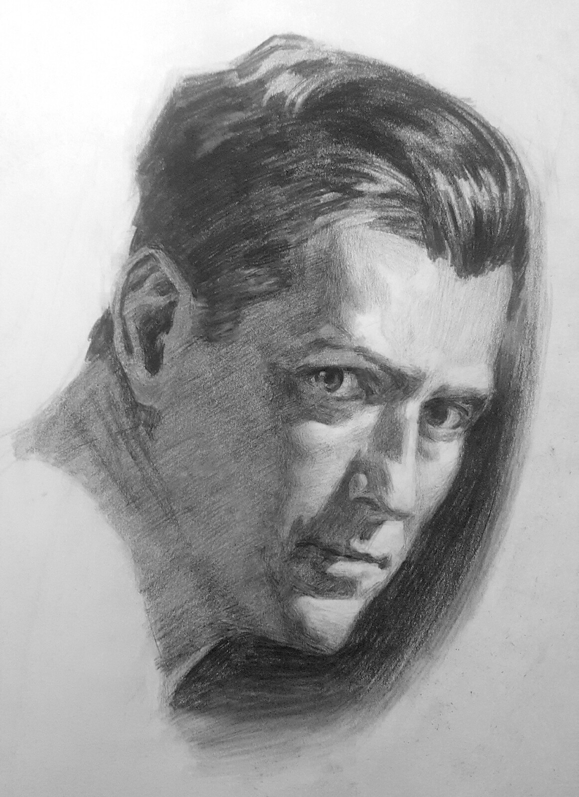 Charcoal on newsprint, from live model
