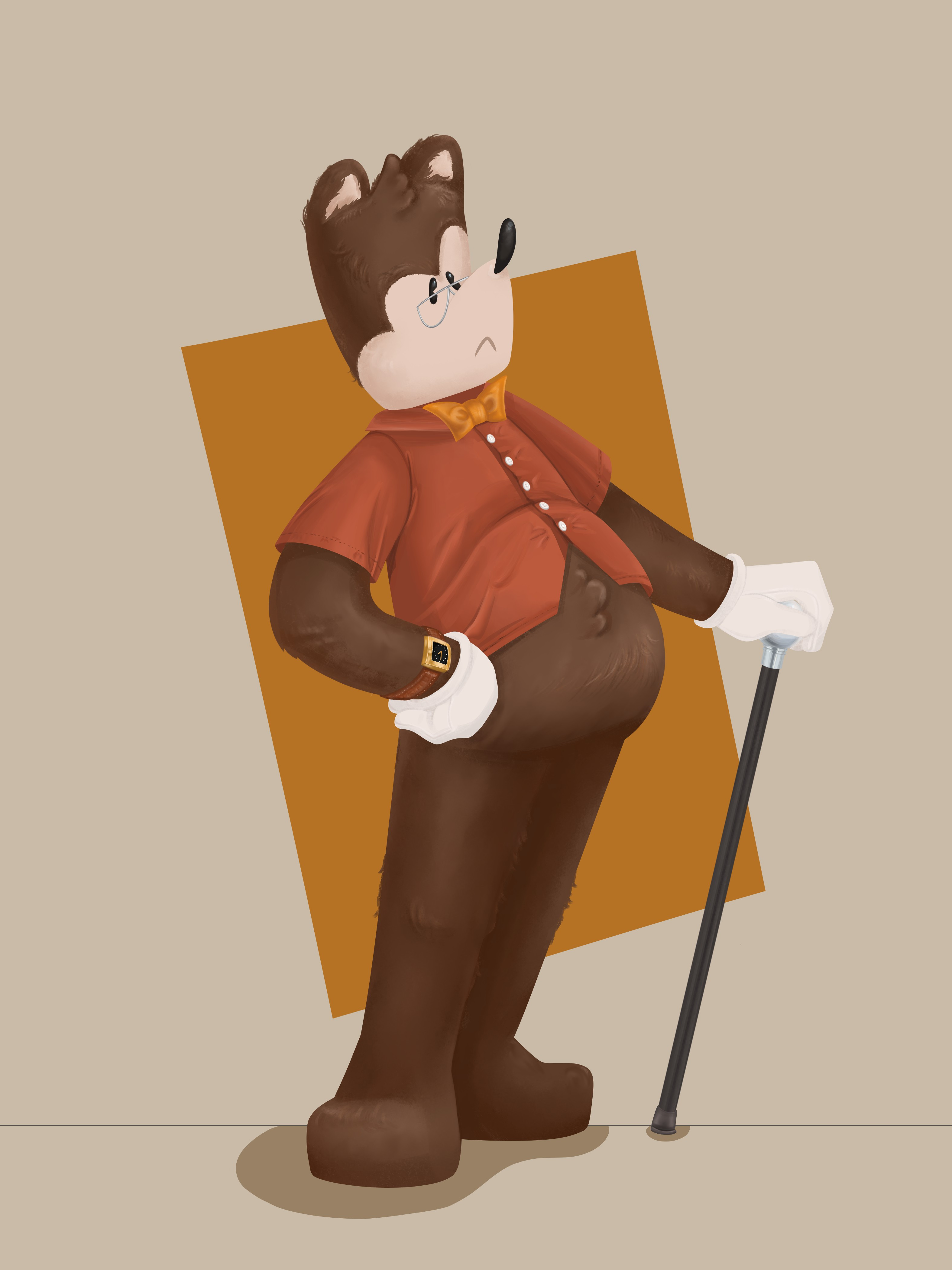 JT the Bear Character Painting