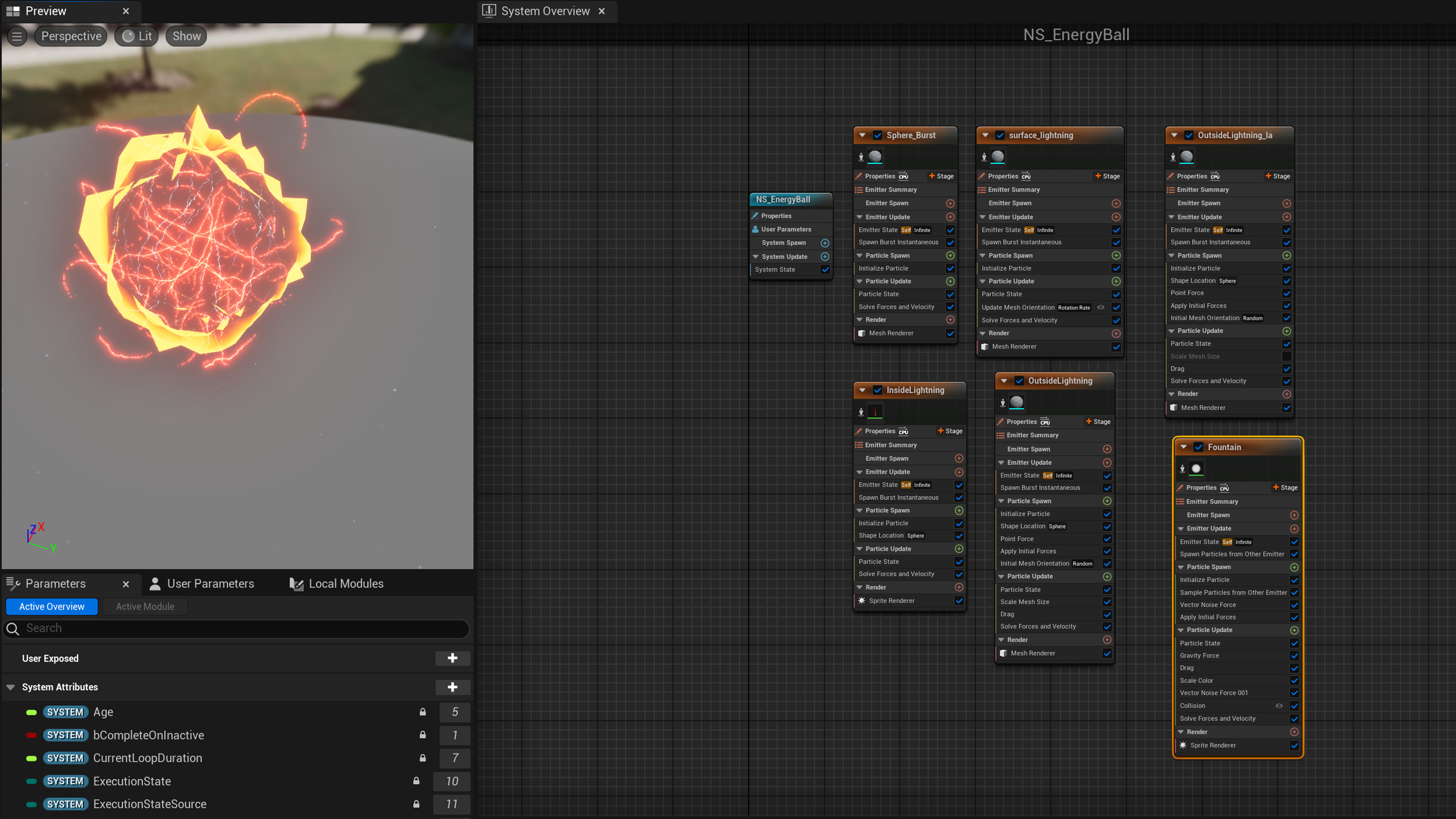 Main VFX in Unreal Engine 