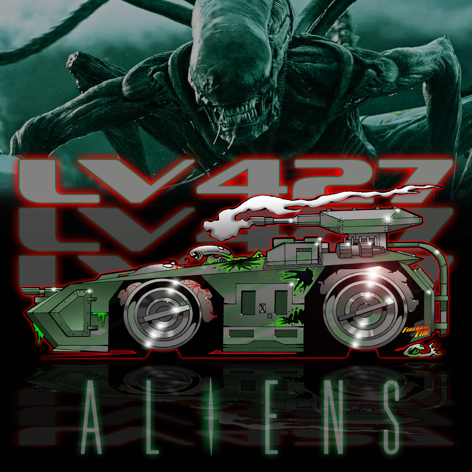 Aliens APC Tank Art by Fireball Tim