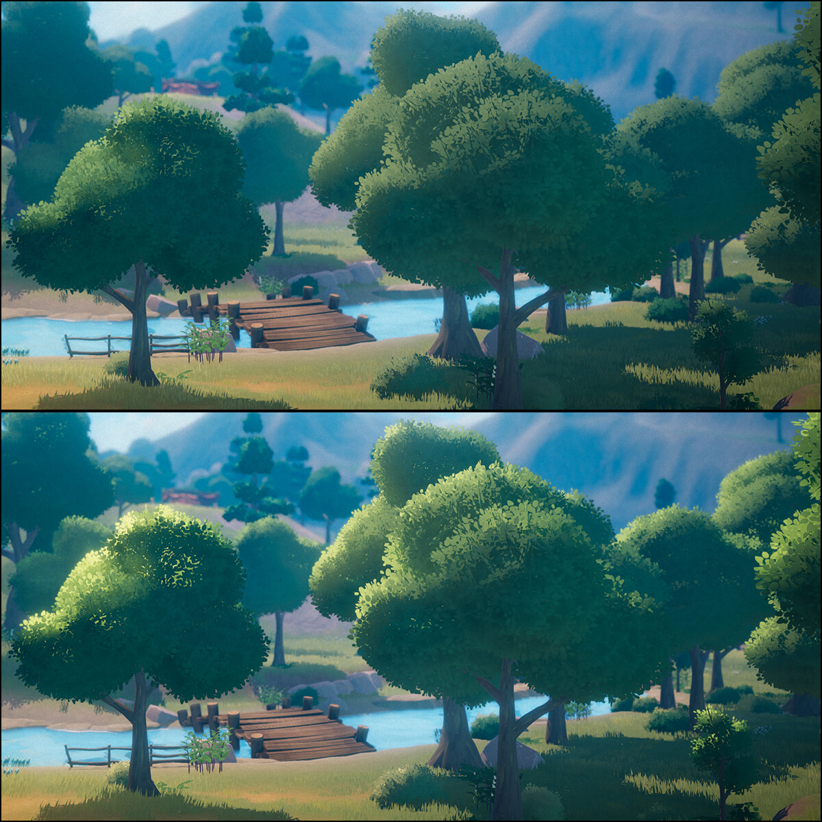 Foliage shader - added fake light transmission for some extra pop.  Base shader by Jae Cho.