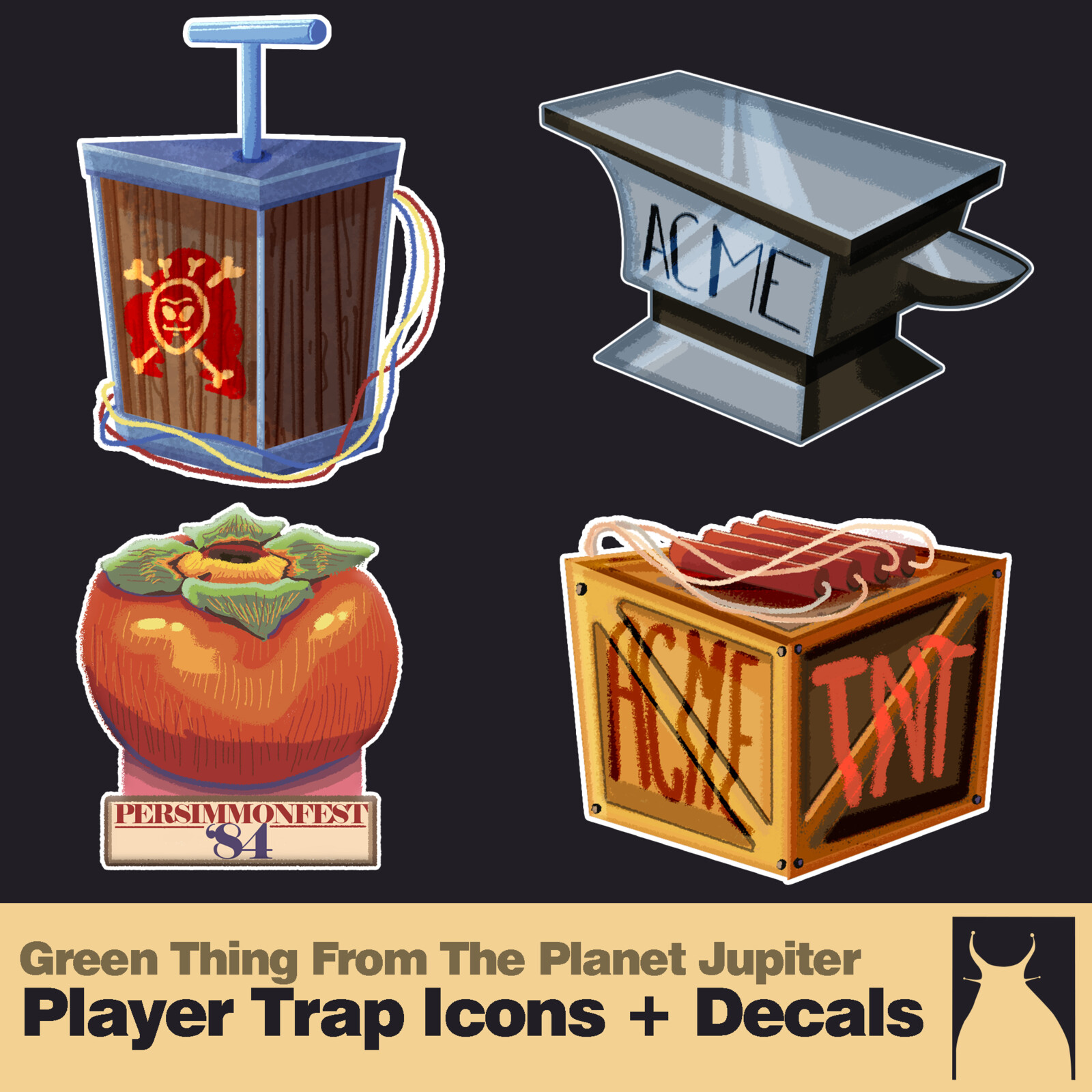 A collection of UI icons and in-game decals.