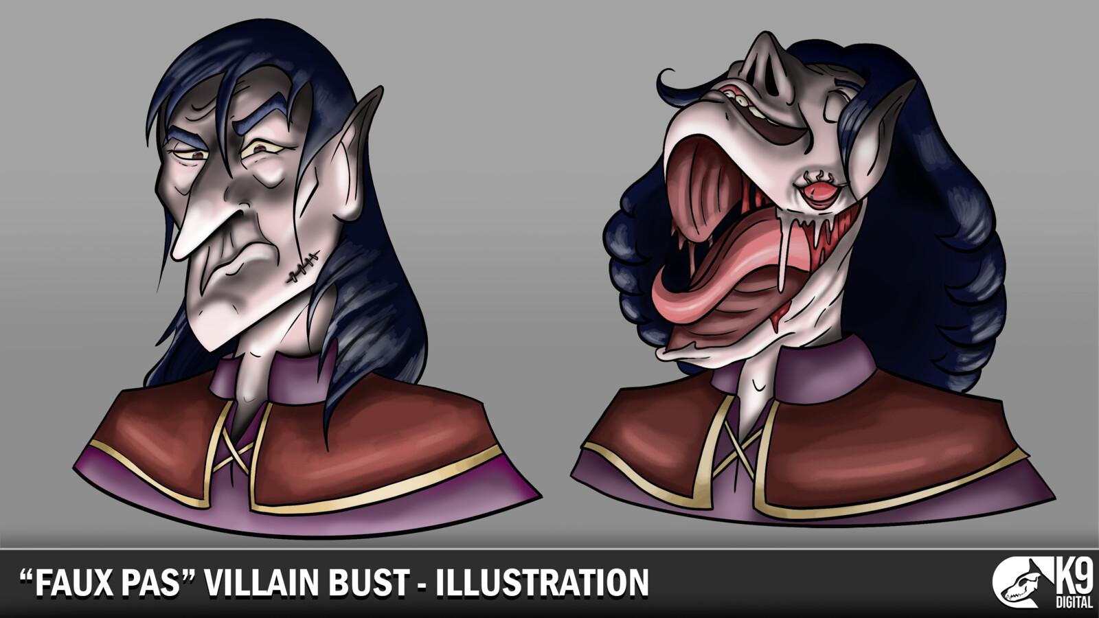 K9 Digital External Art Test - Villain Bust
