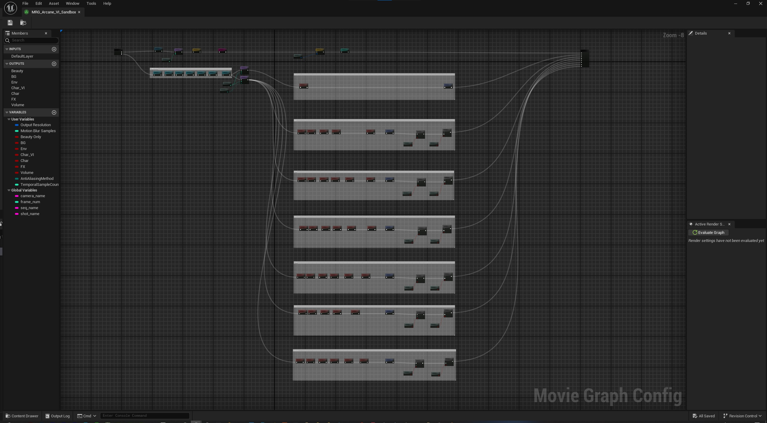 As im really enjoying using the Render graph I created a setup that will allow me to split the different layers such as Environment and sphere for better control in compositing.

It may look complex but it is the same idea for each layer 