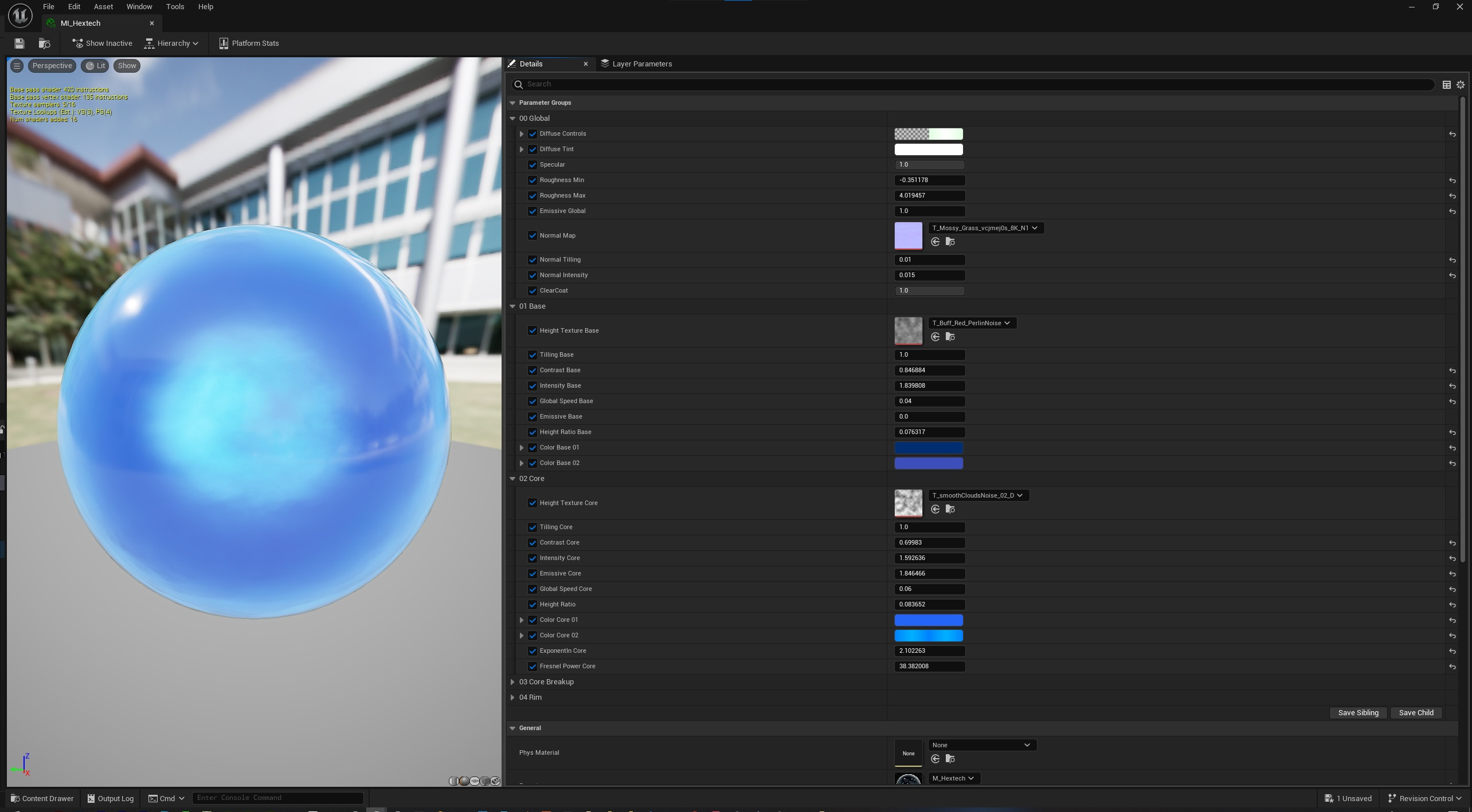 Some of the parameters I was adding to the material, 
Each layer have its own settings while having some global settings too for easy tweaks